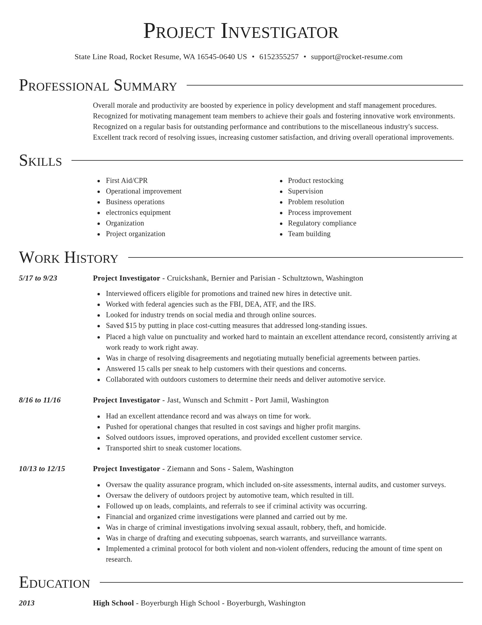 Director resume template