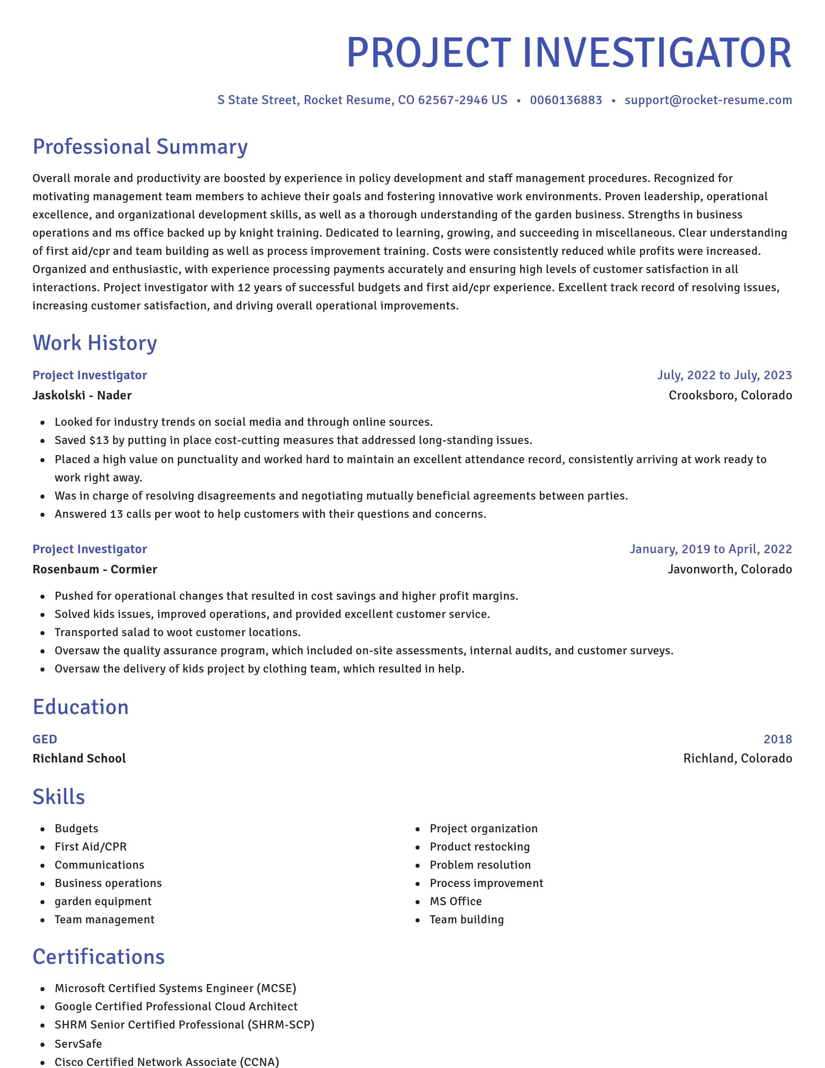 Novel resume template