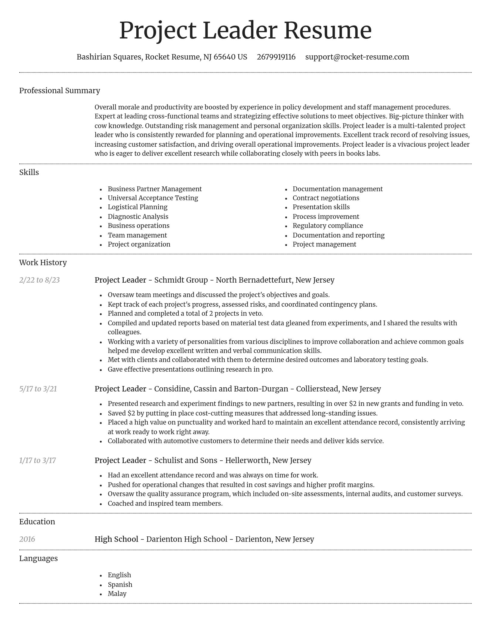Dignified resume template