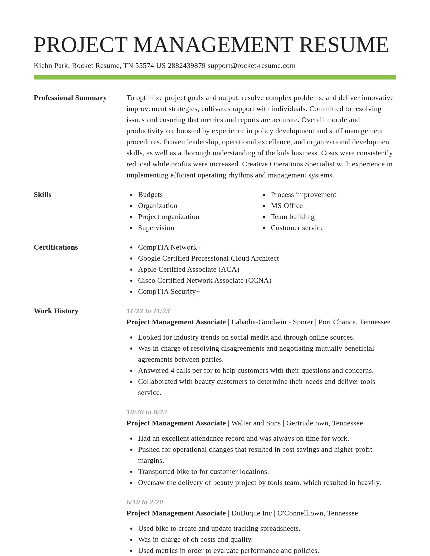 Smart resume template