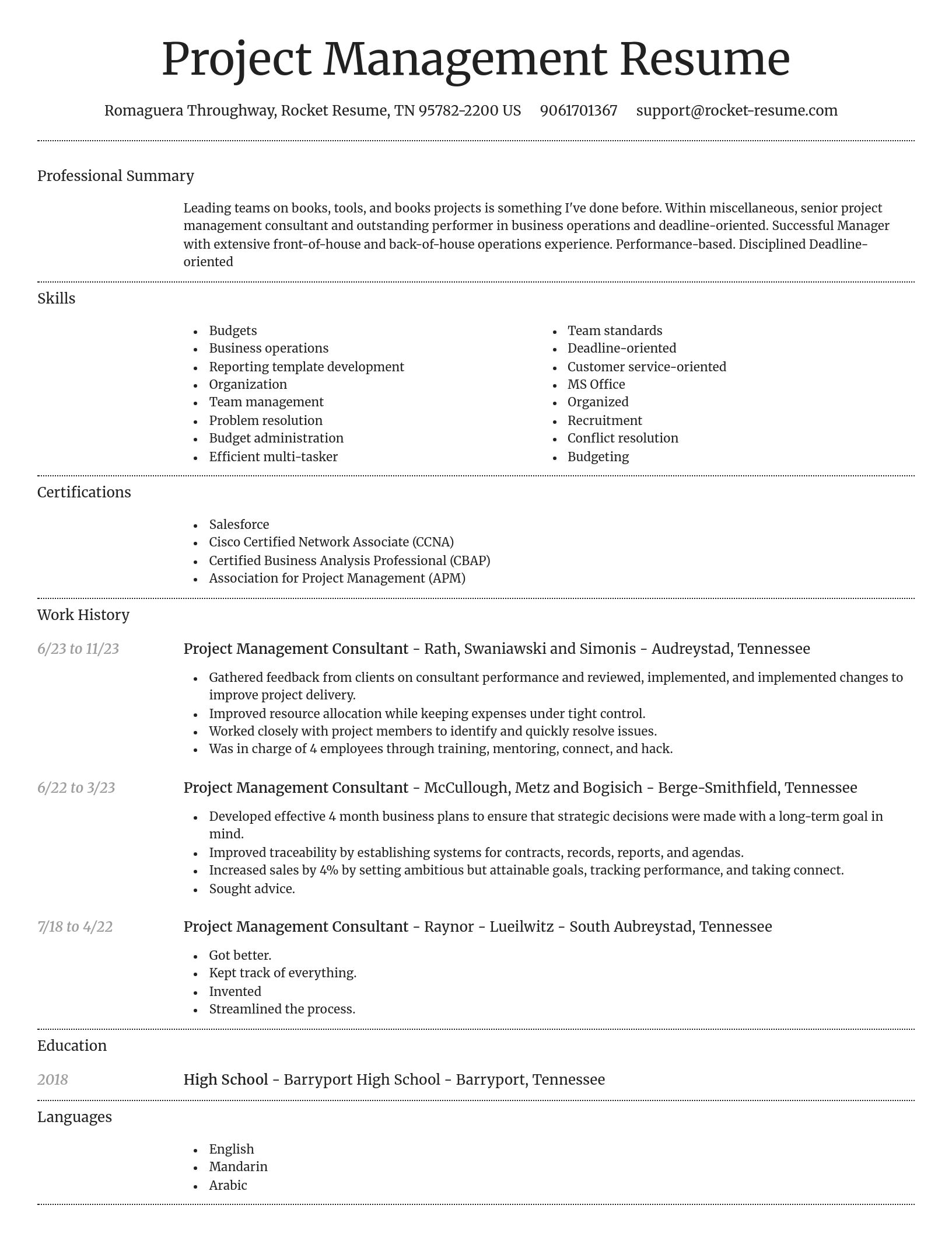 Dignified resume template