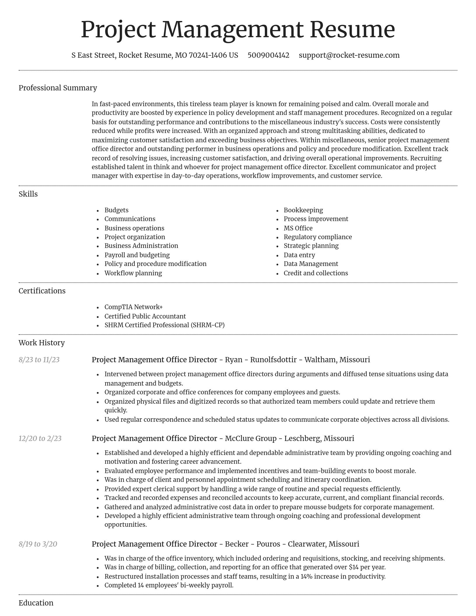 Dignified resume template