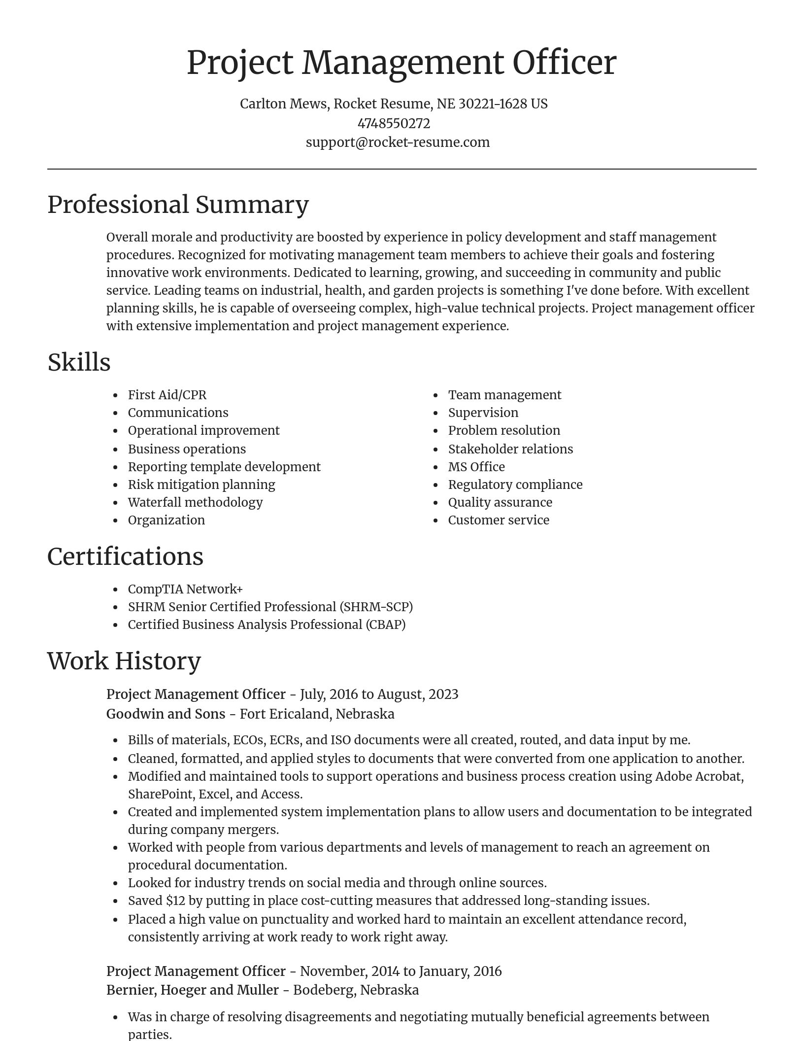 Focal Point resume template