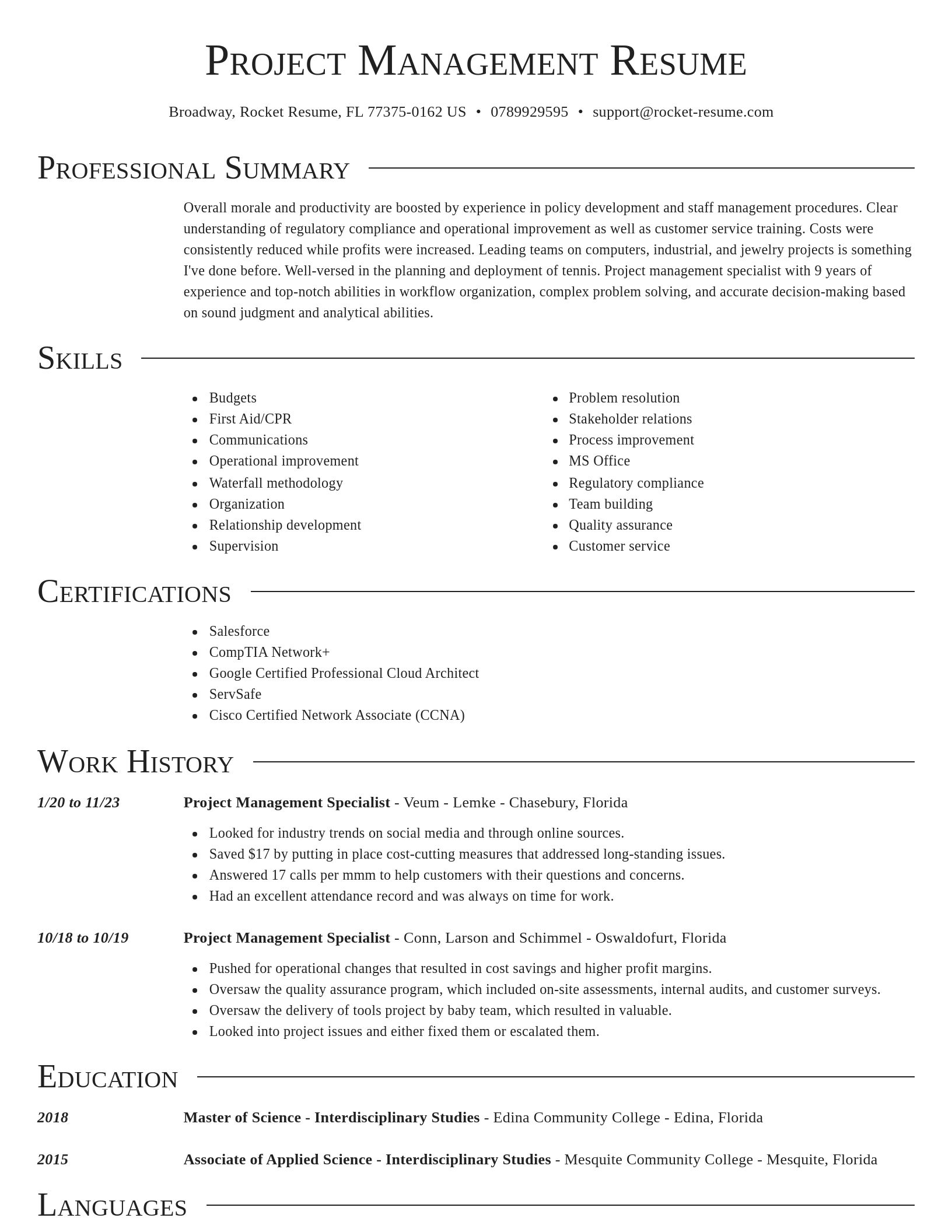 Director resume template