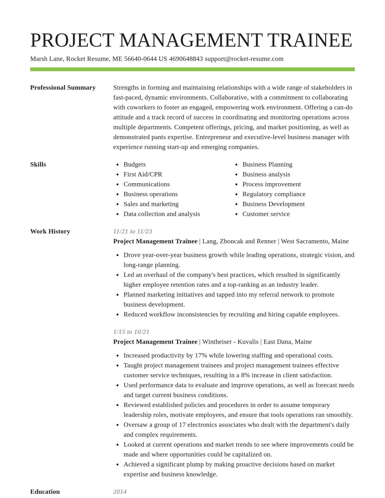 Smart resume template