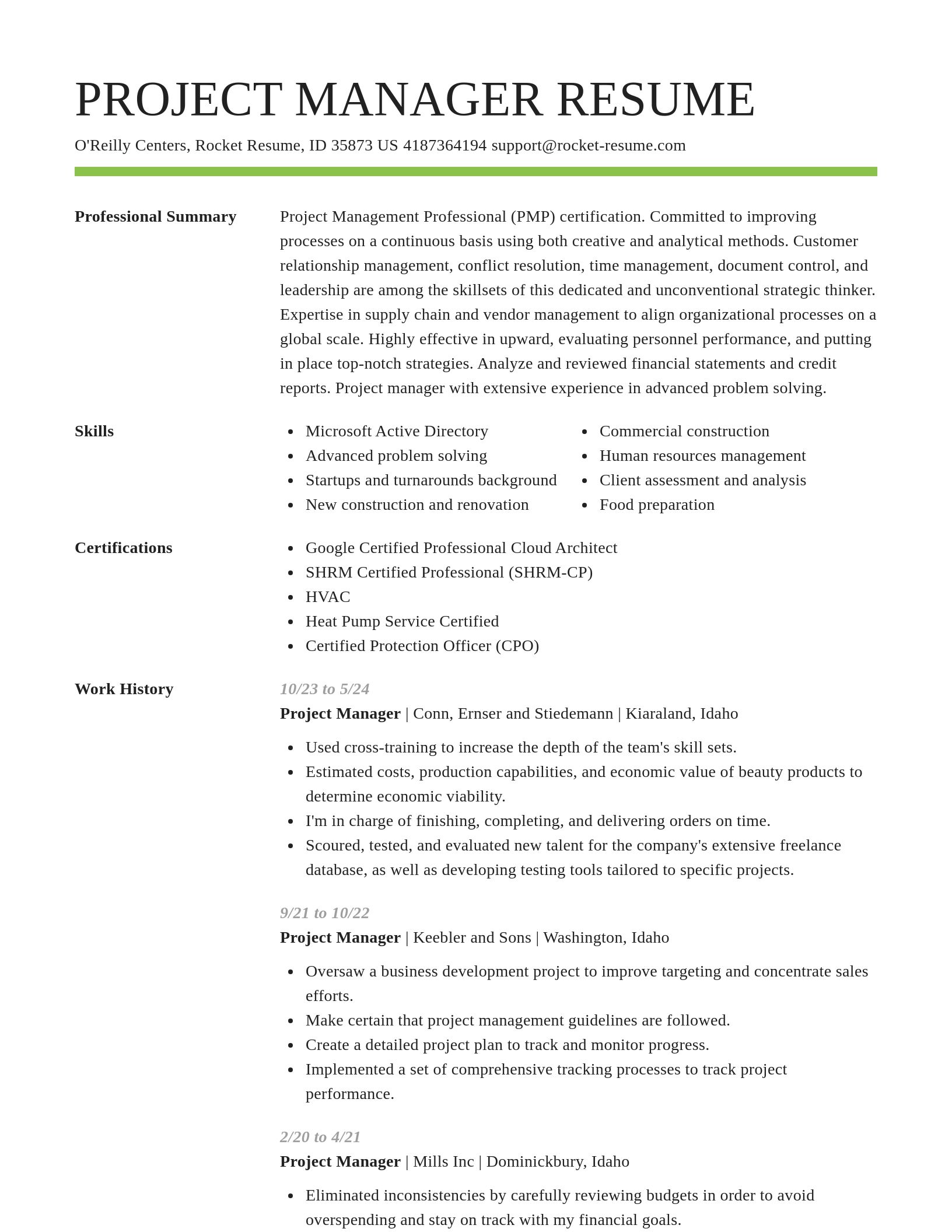 Smart resume template