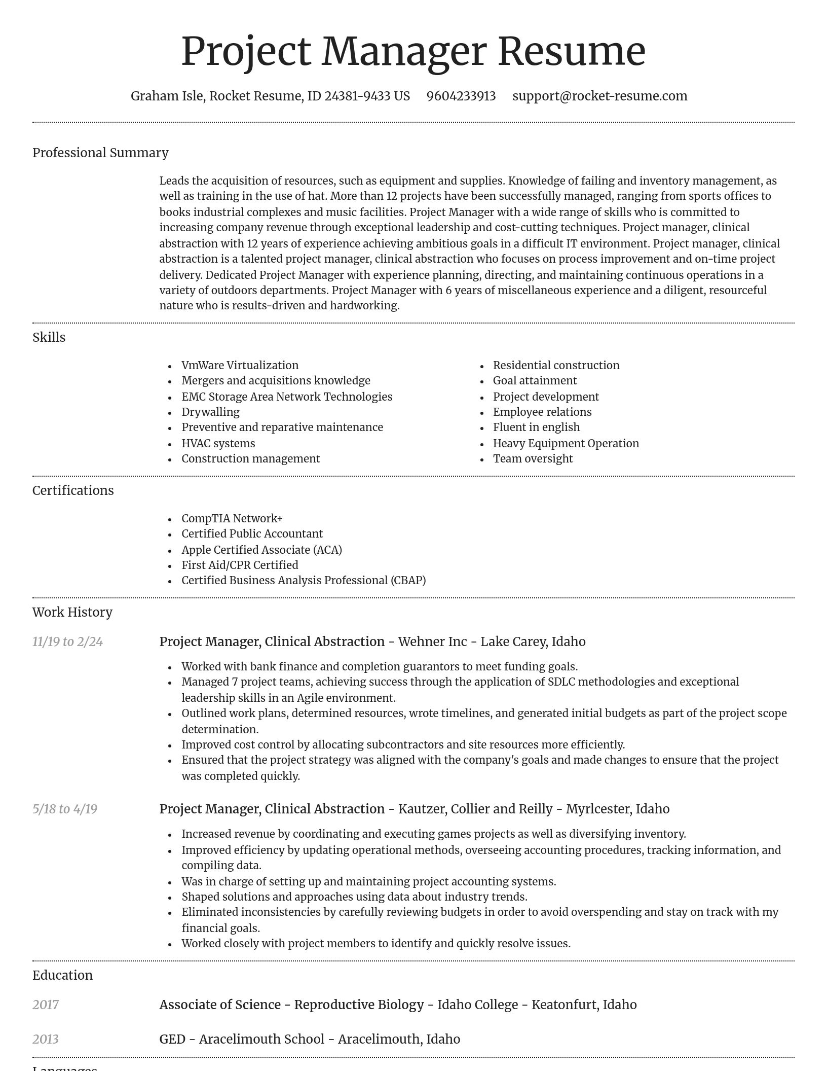 Dignified resume template