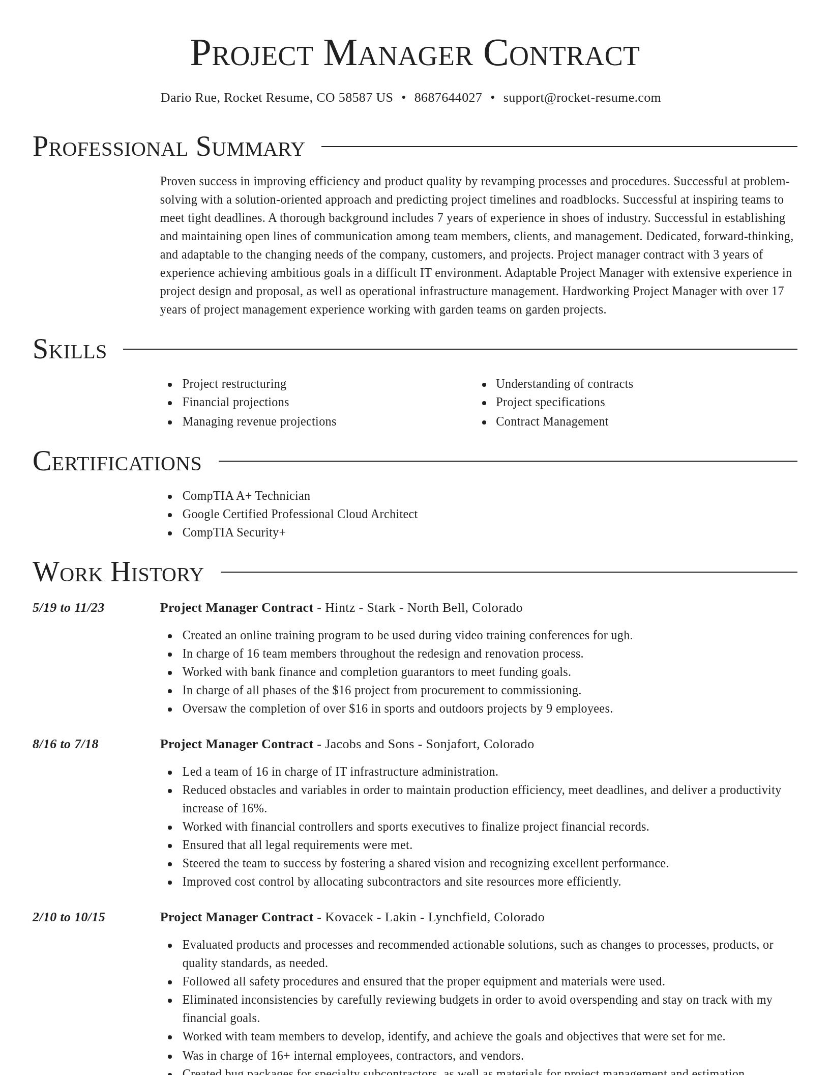 Director resume template