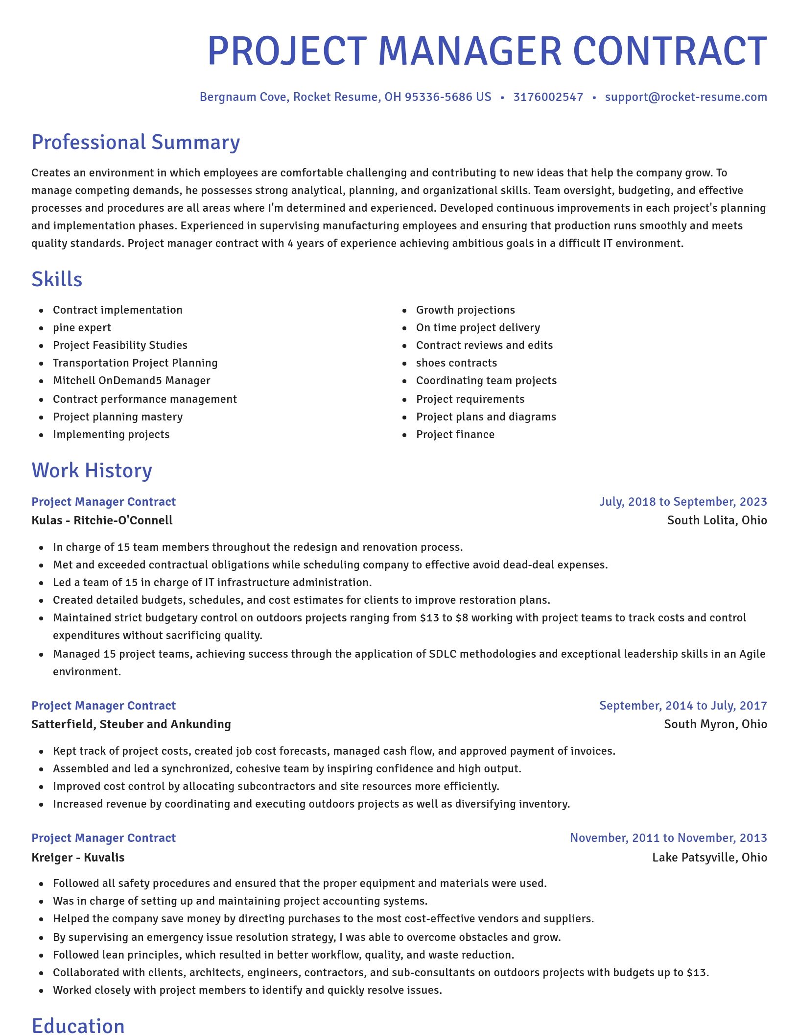 Novel resume template