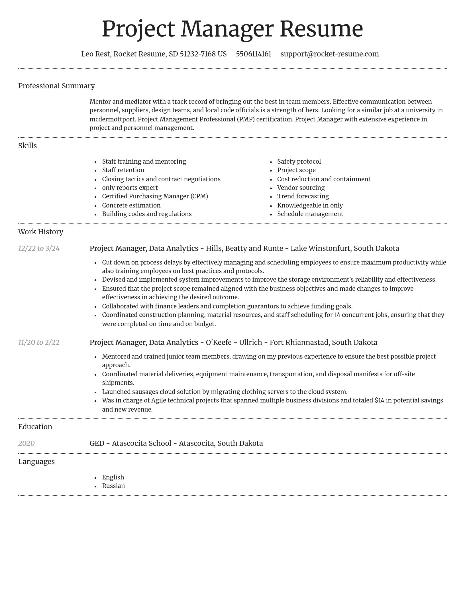 Dignified resume template