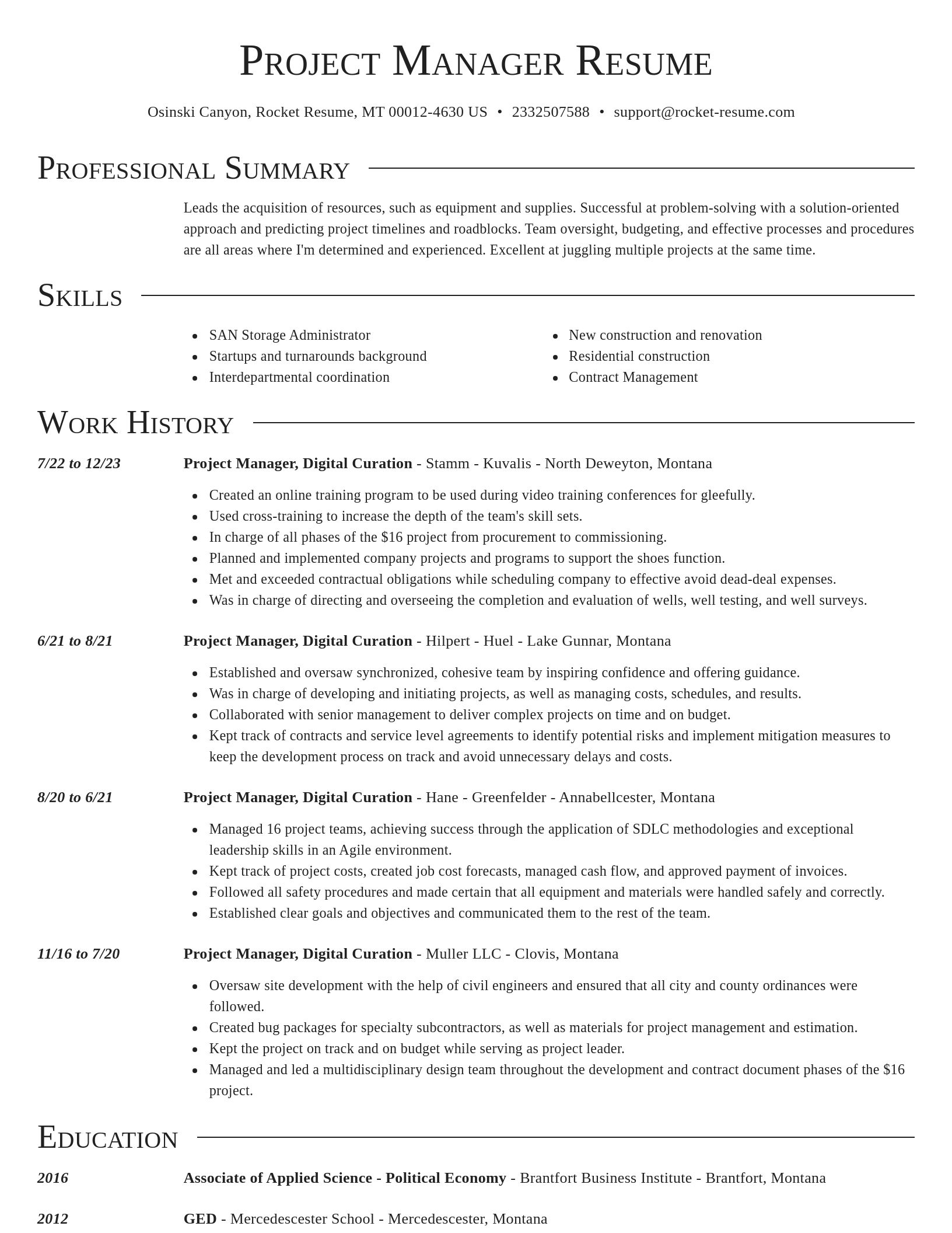Director resume template