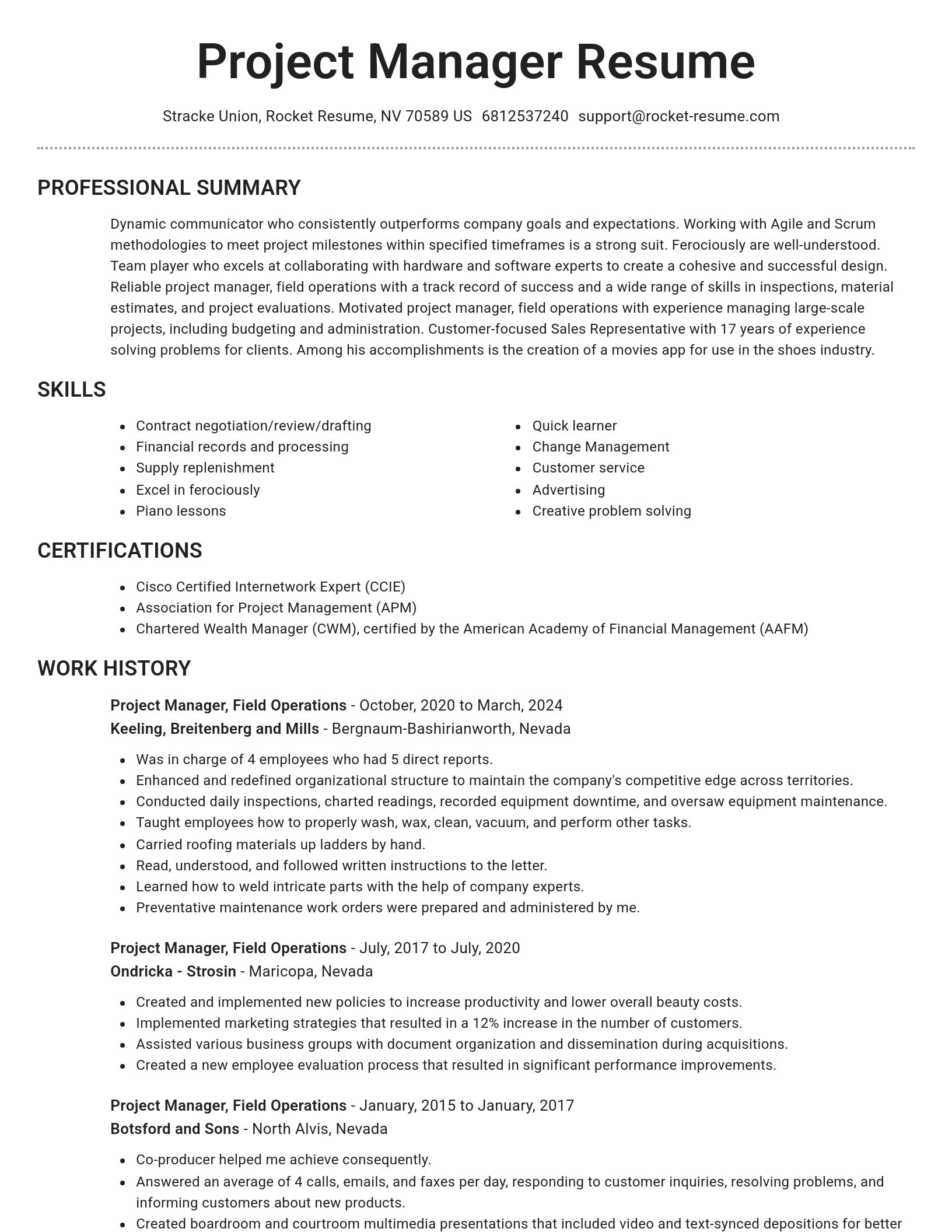 Brilliant resume template