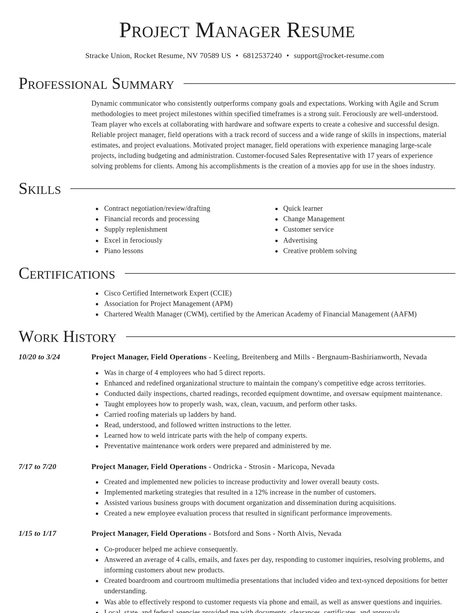 Director resume template