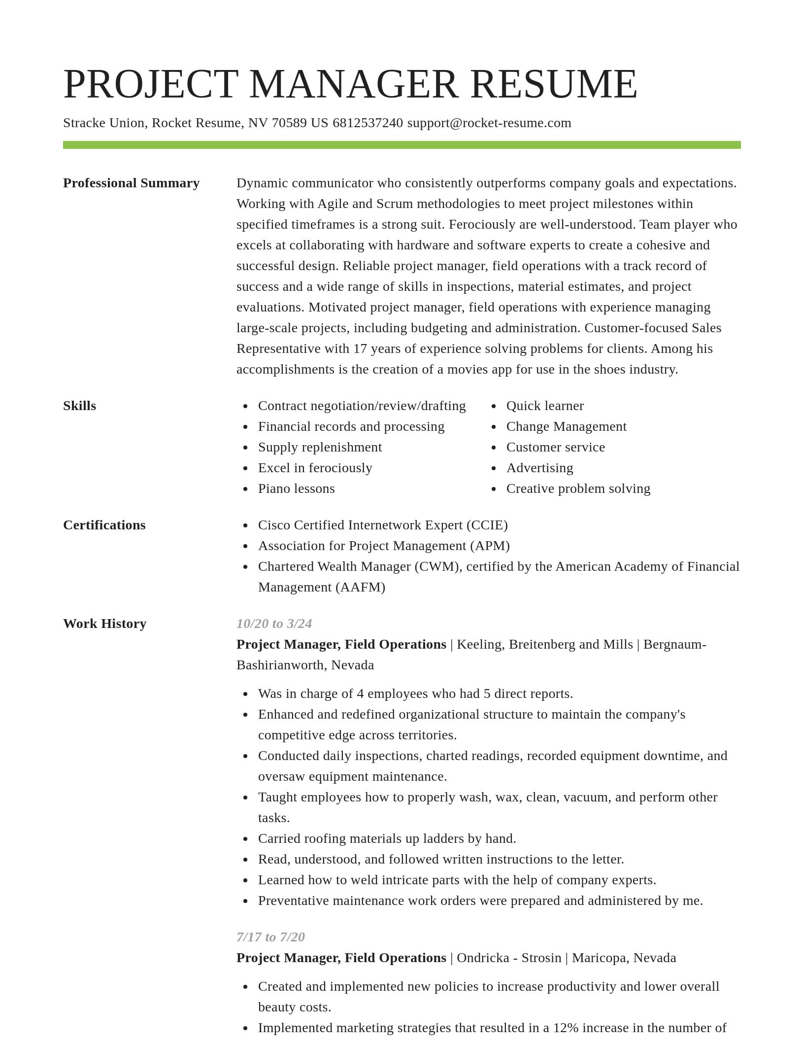 Smart resume template