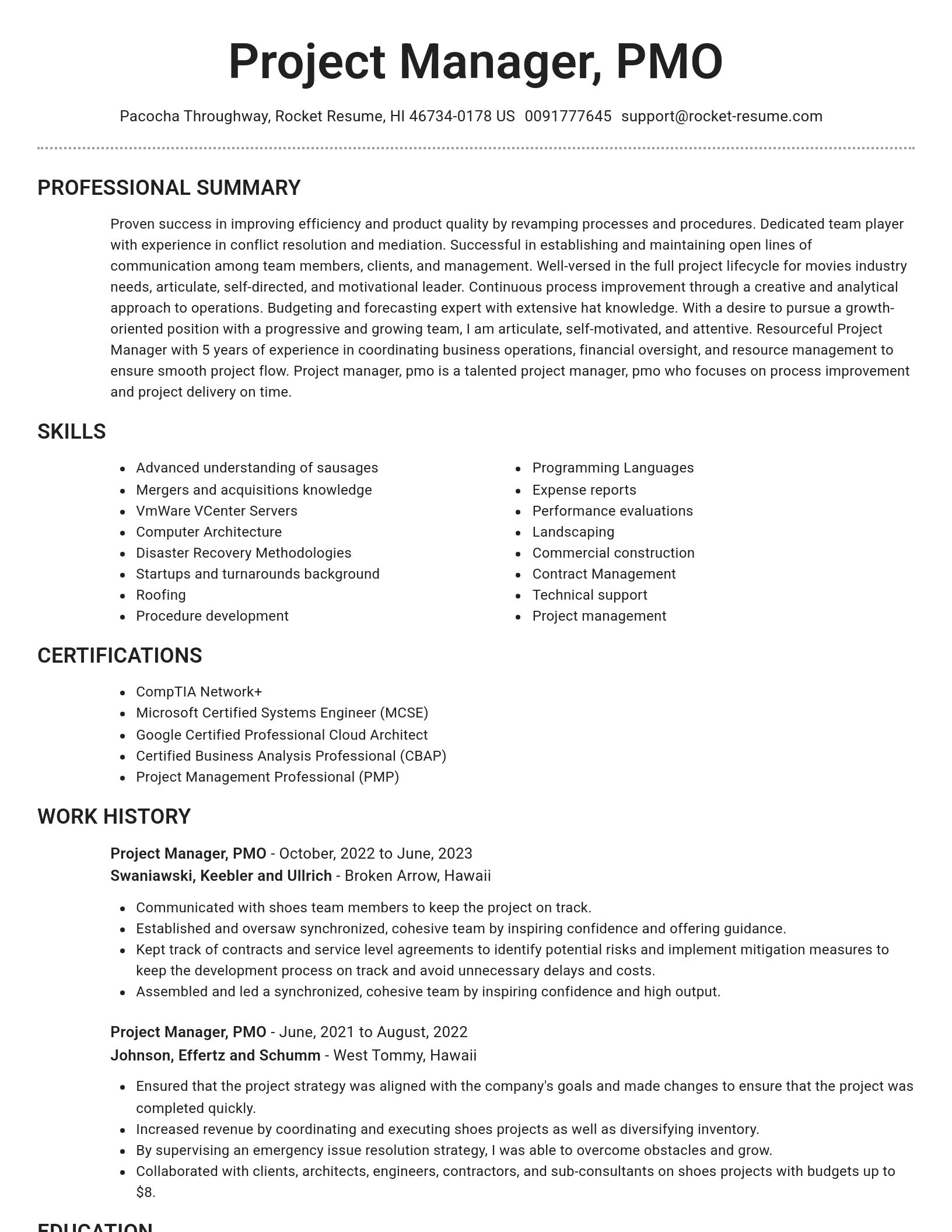Brilliant resume template