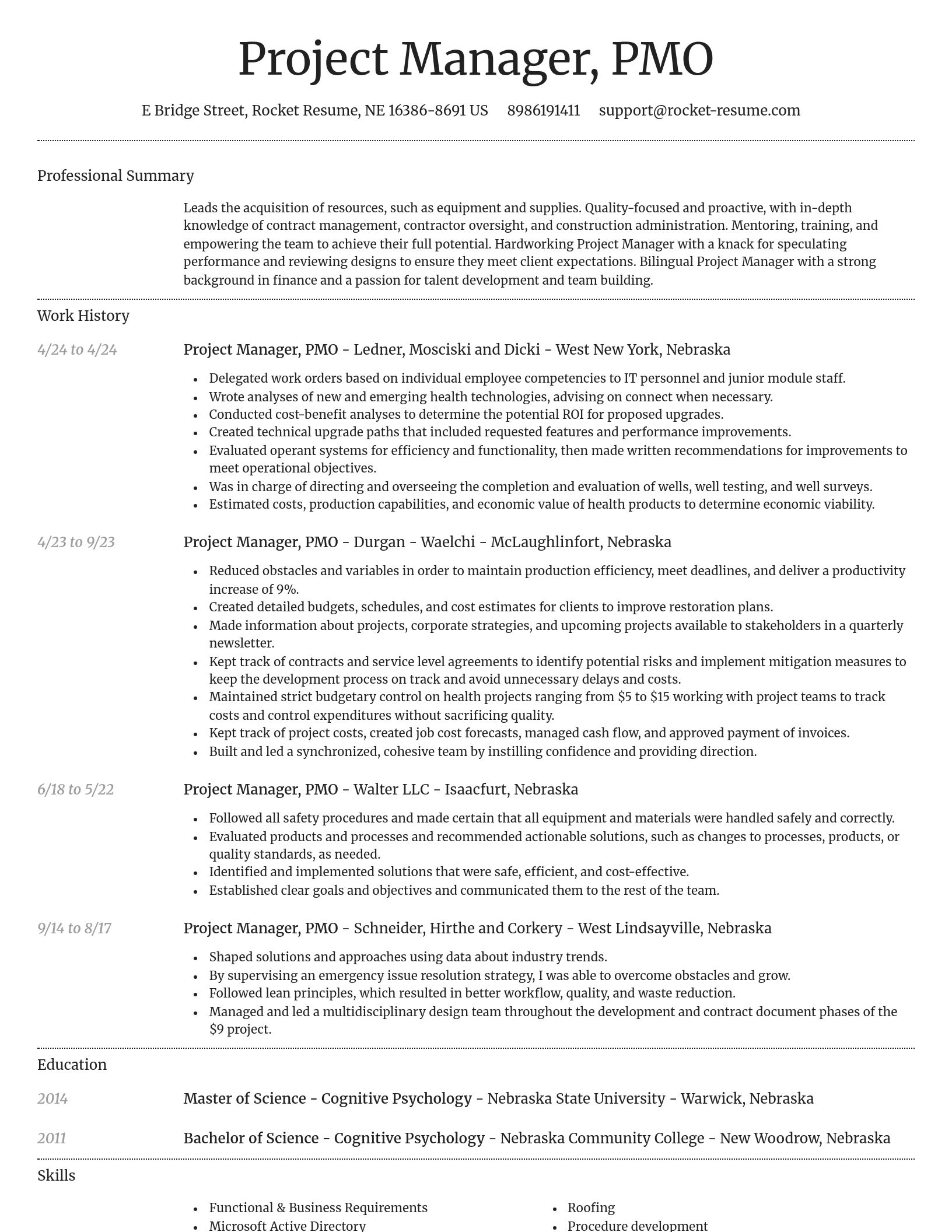 Dignified resume template