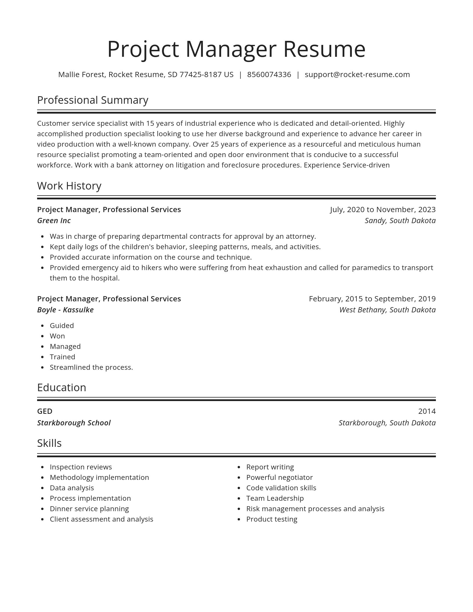 Spotlight resume template