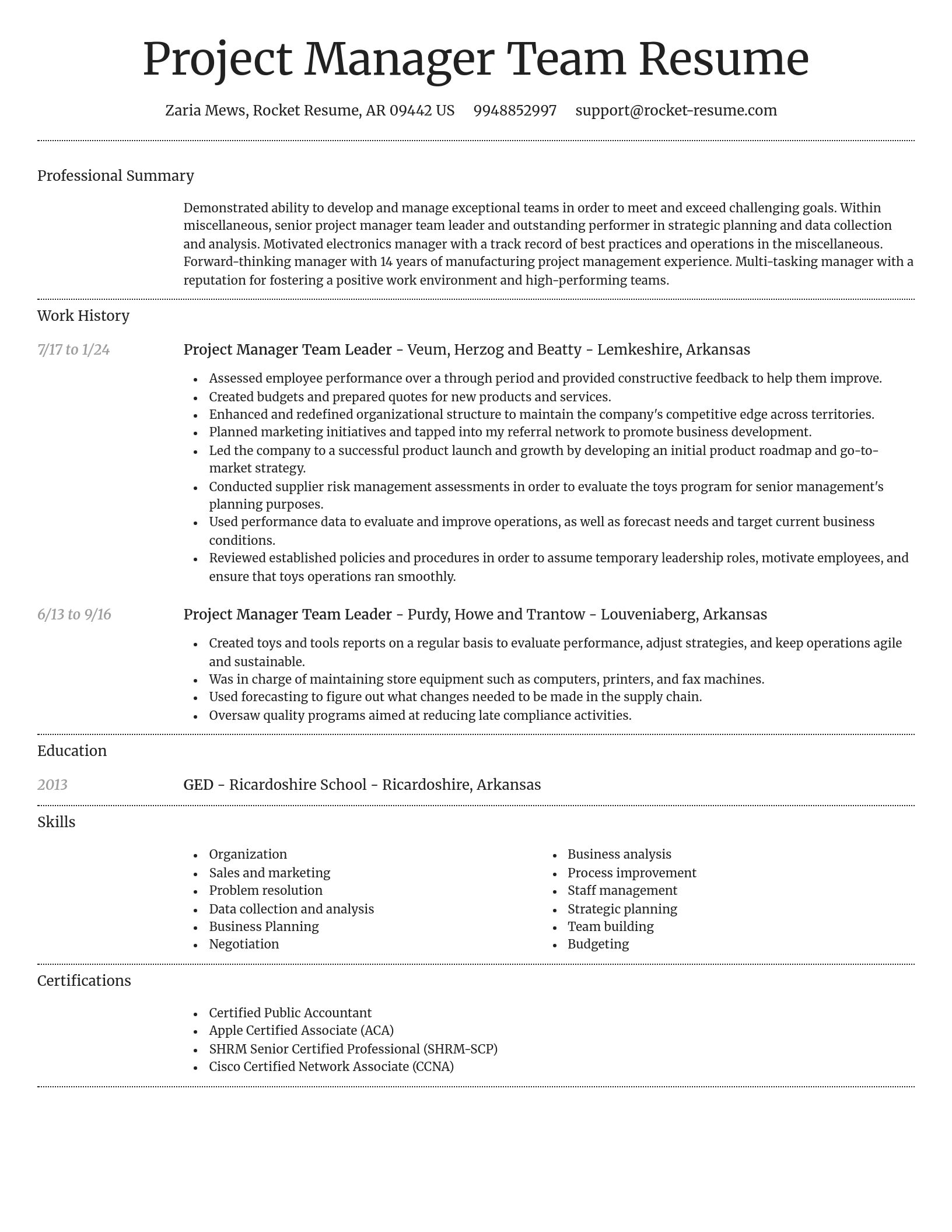 Dignified resume template