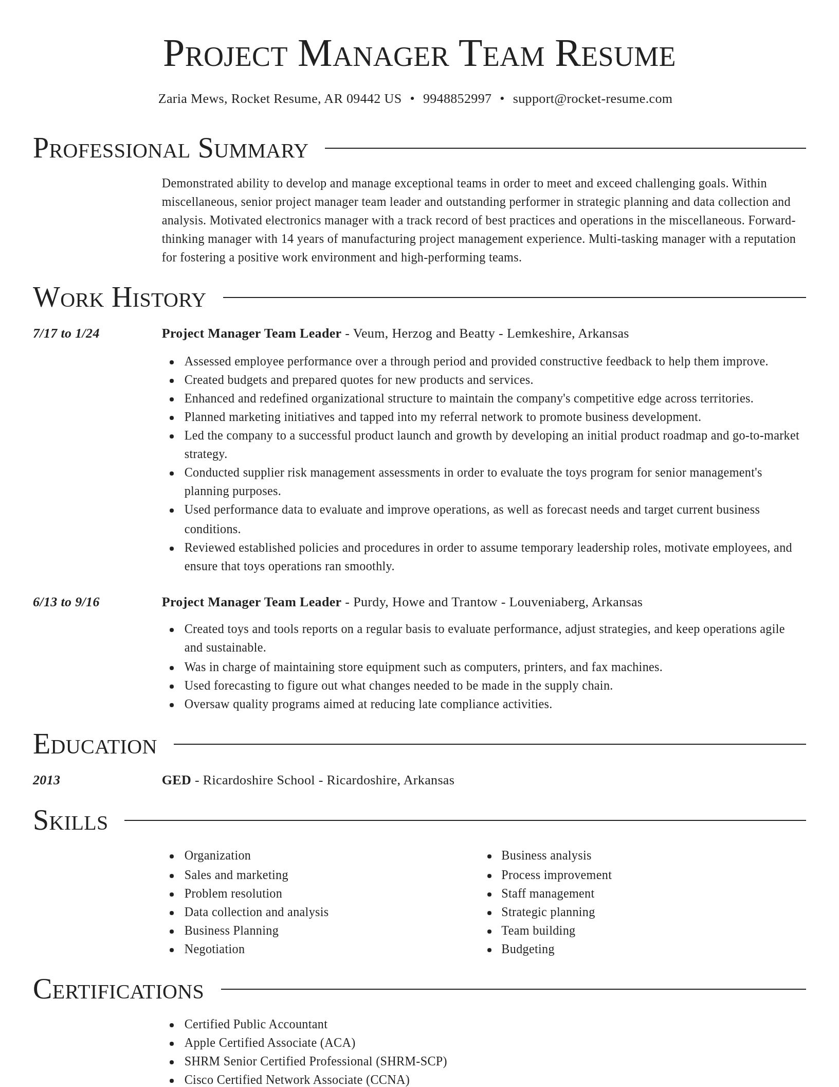 Director resume template