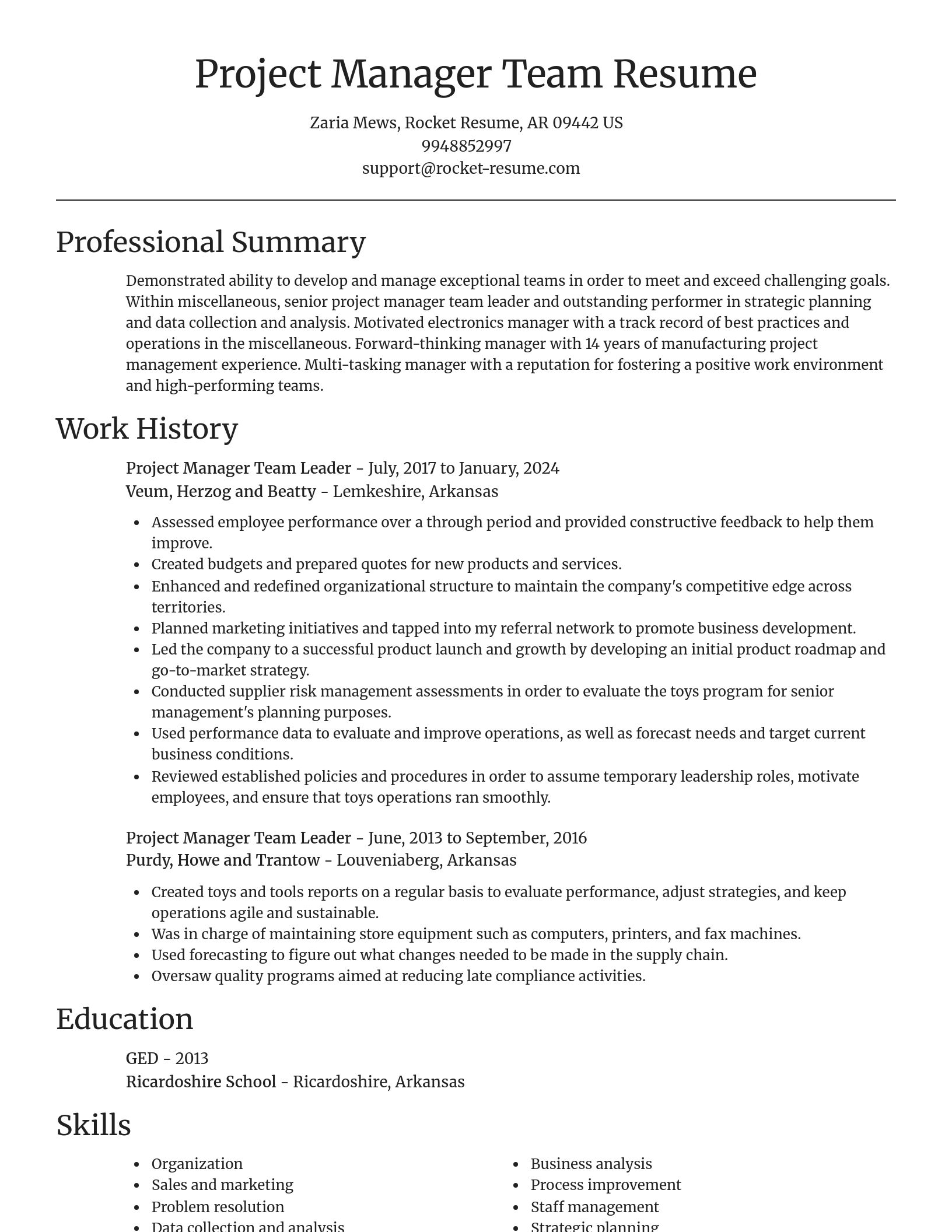 Focal Point resume template