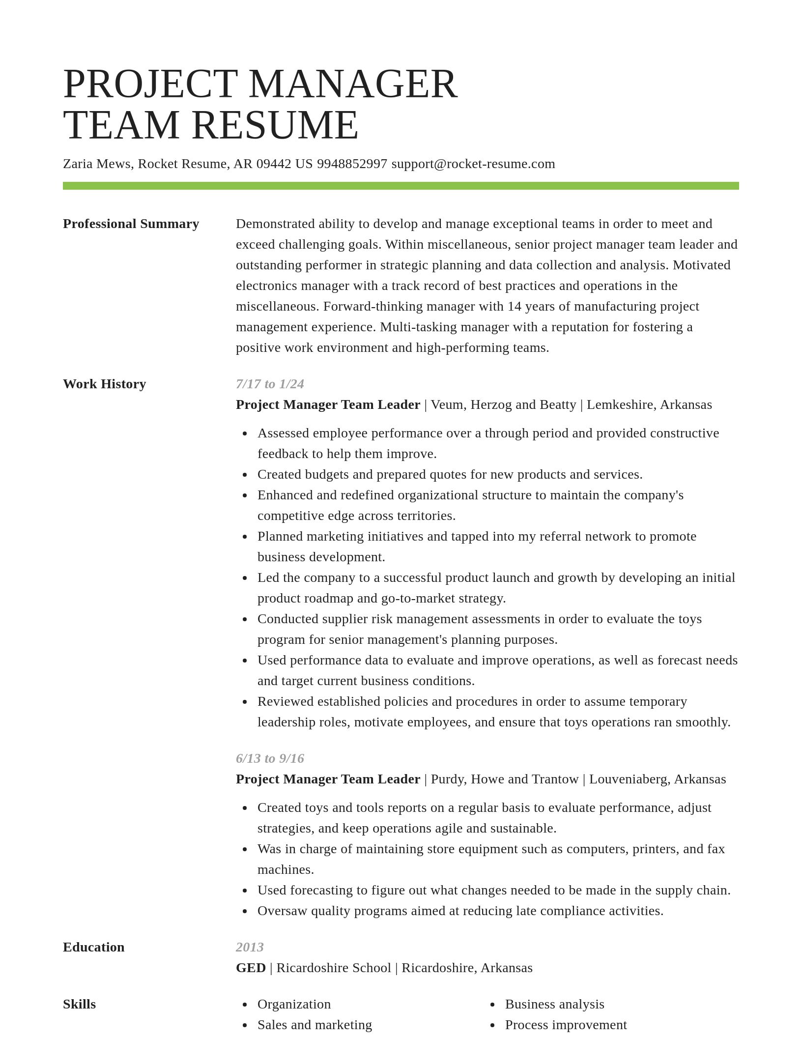 Smart resume template