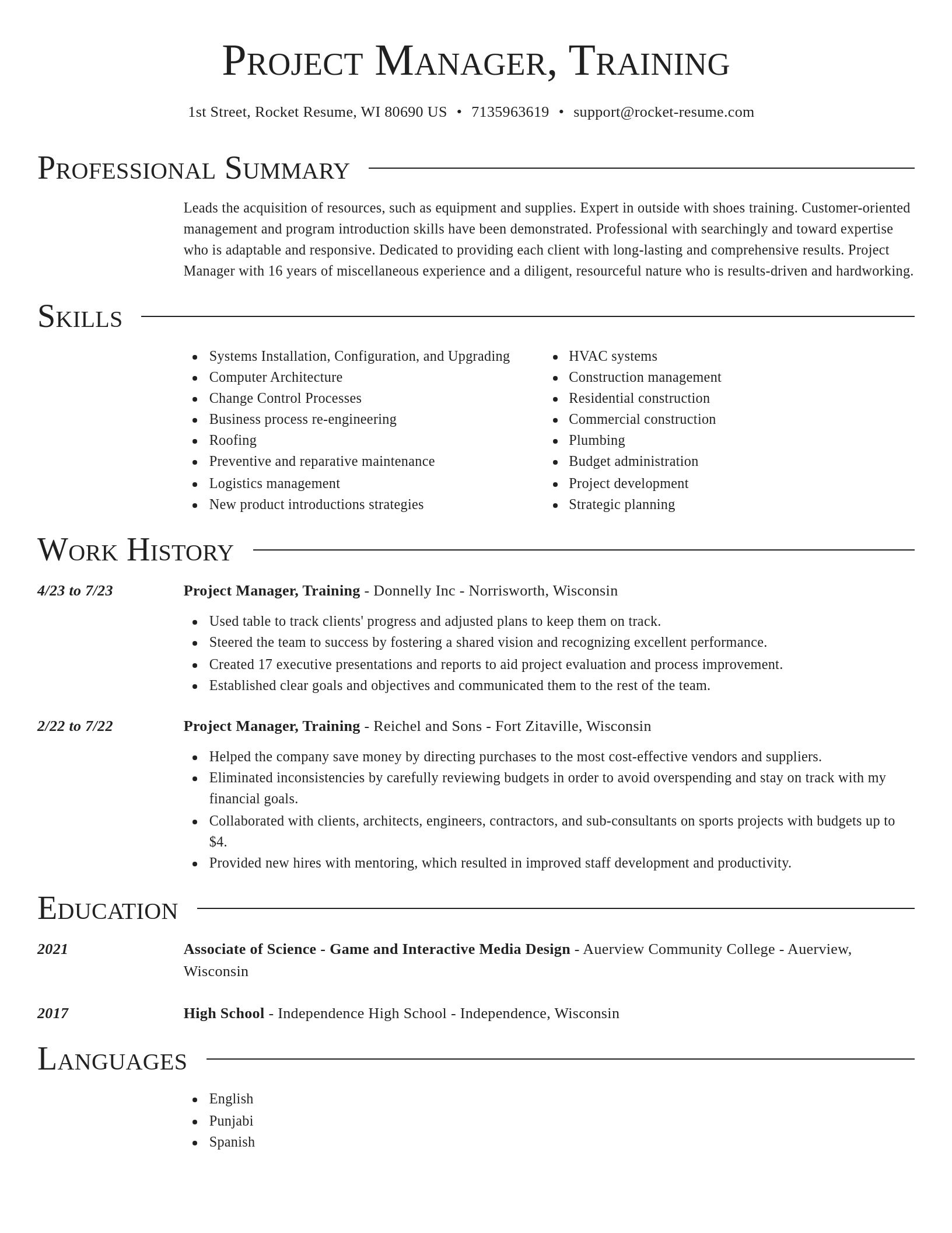 Director resume template