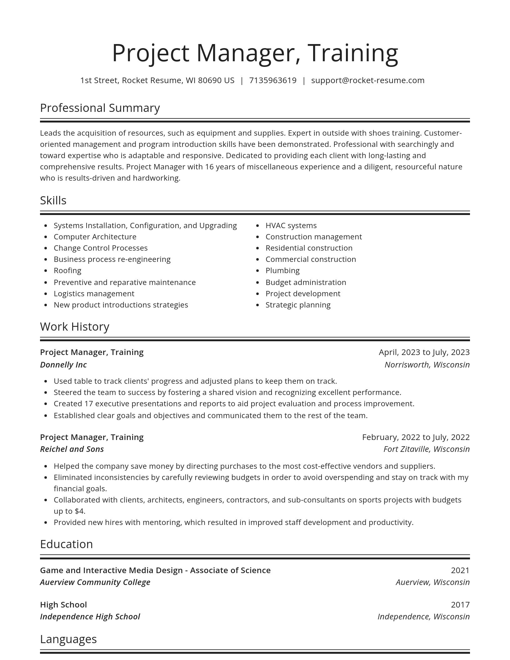 Spotlight resume template