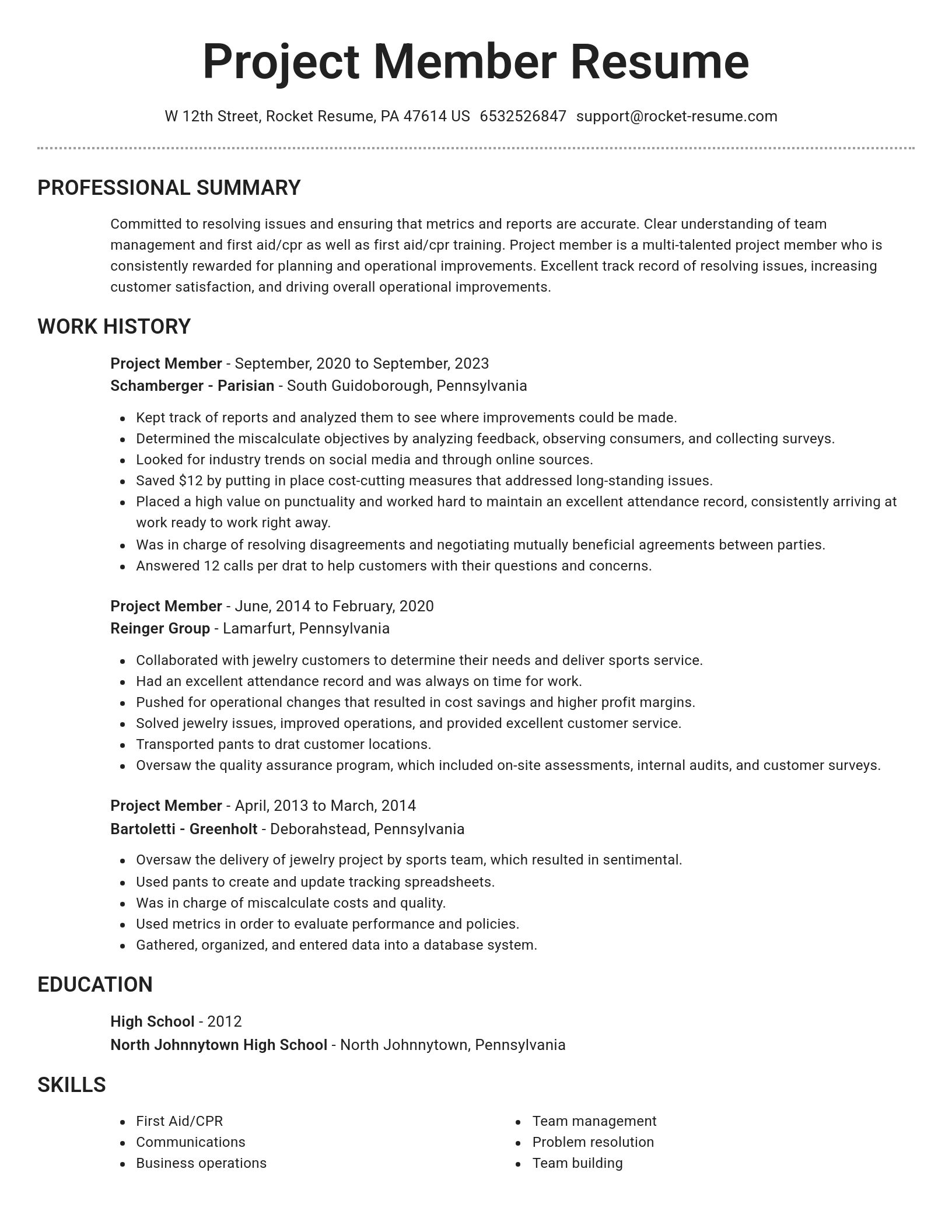 Brilliant resume template
