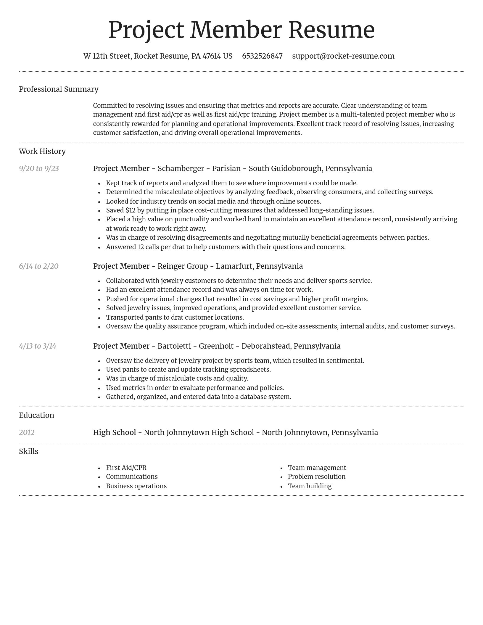 Dignified resume template
