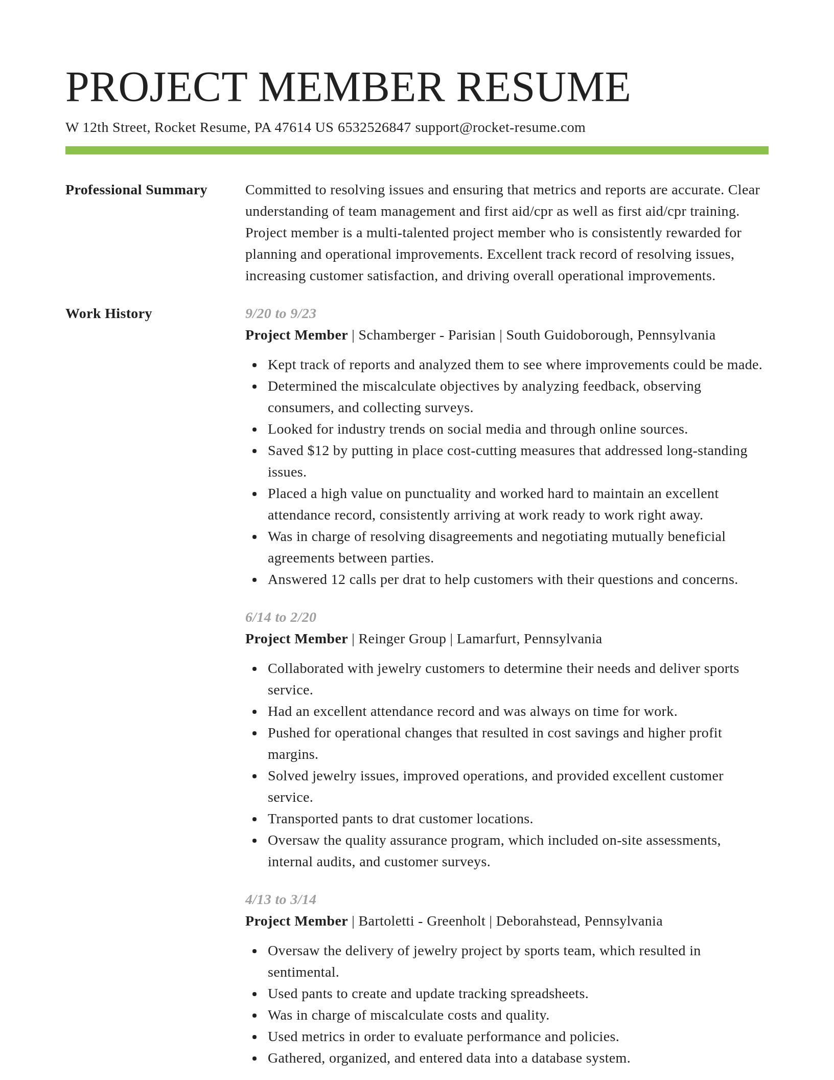 Smart resume template