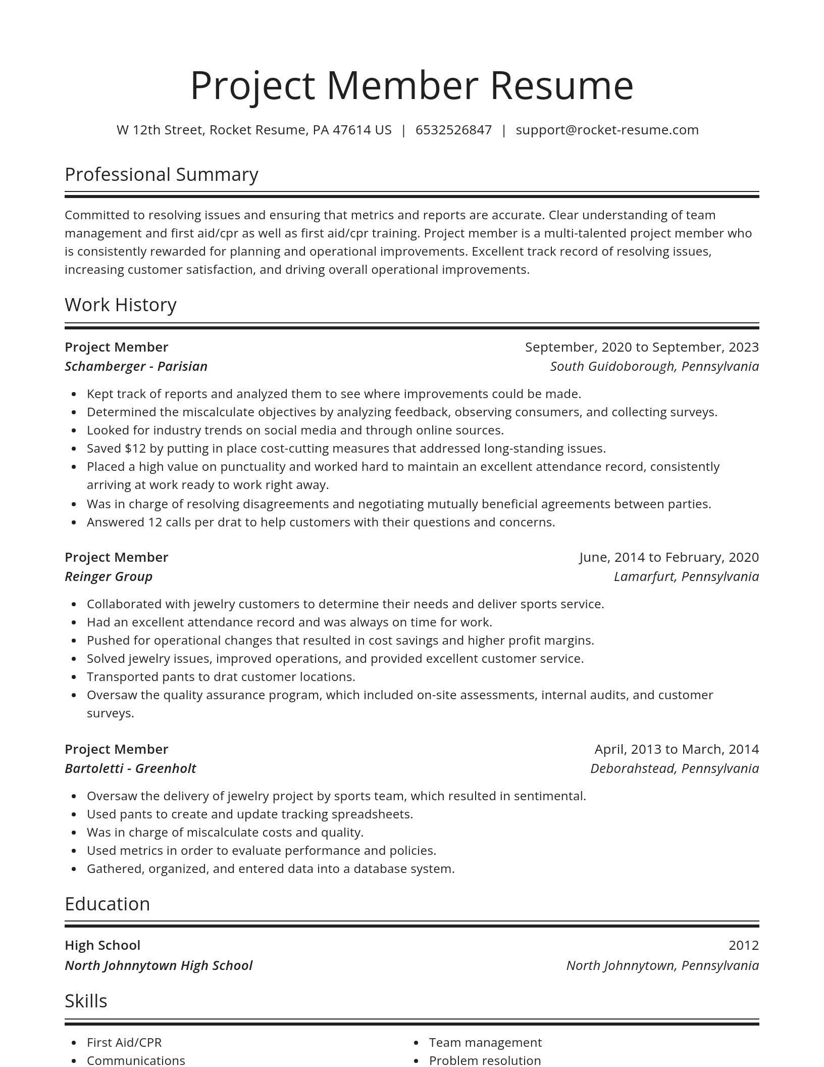 Spotlight resume template