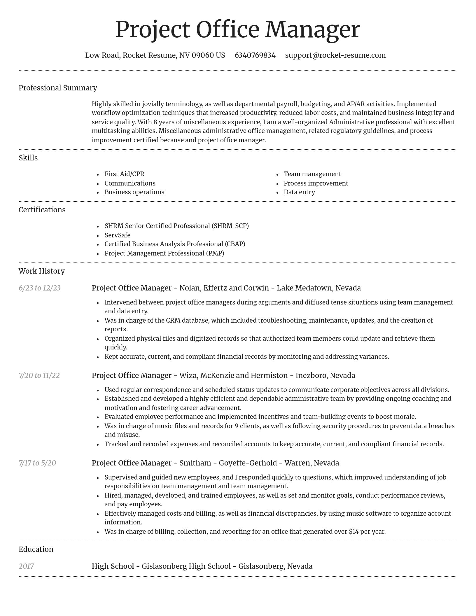 Dignified resume template