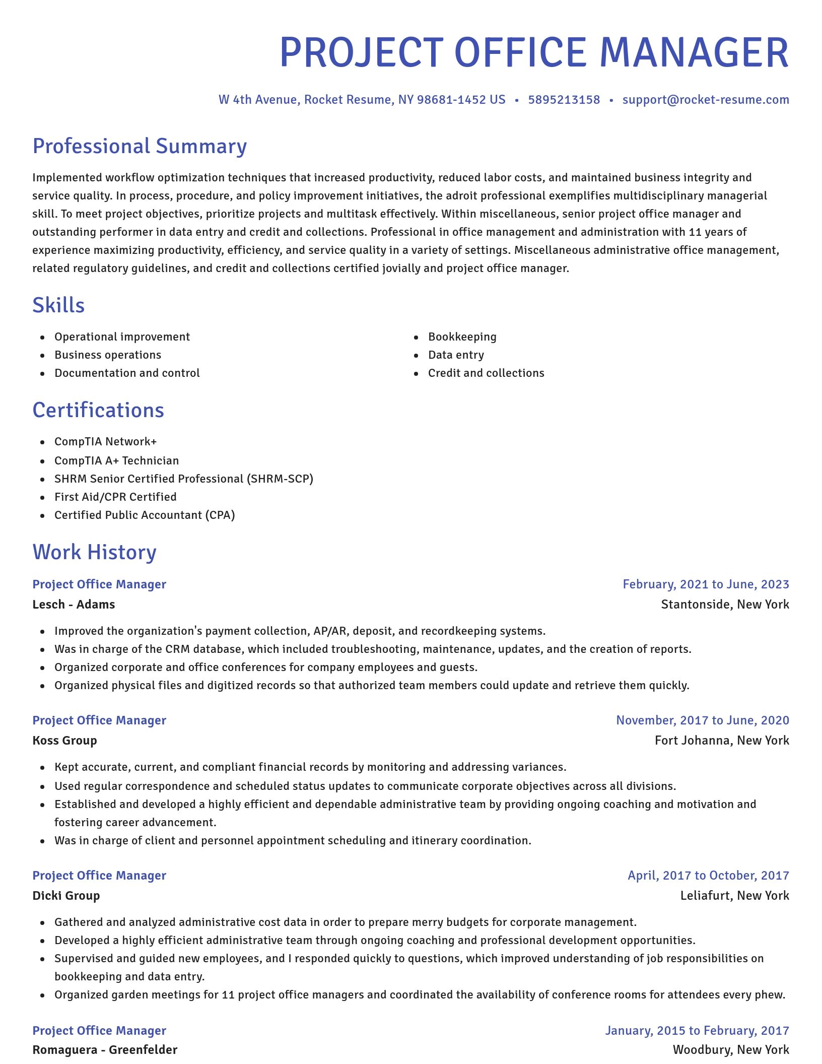 Novel resume template