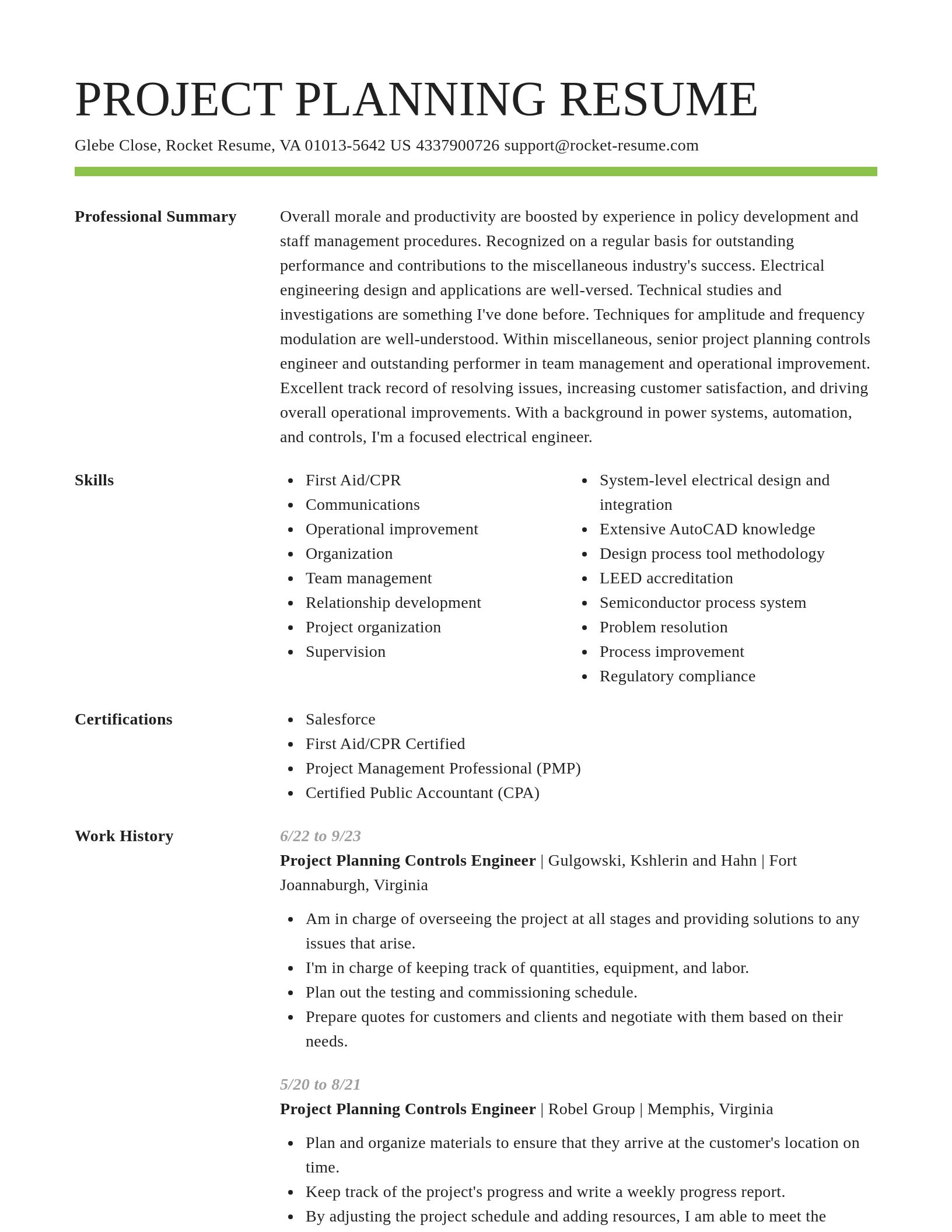 Smart resume template