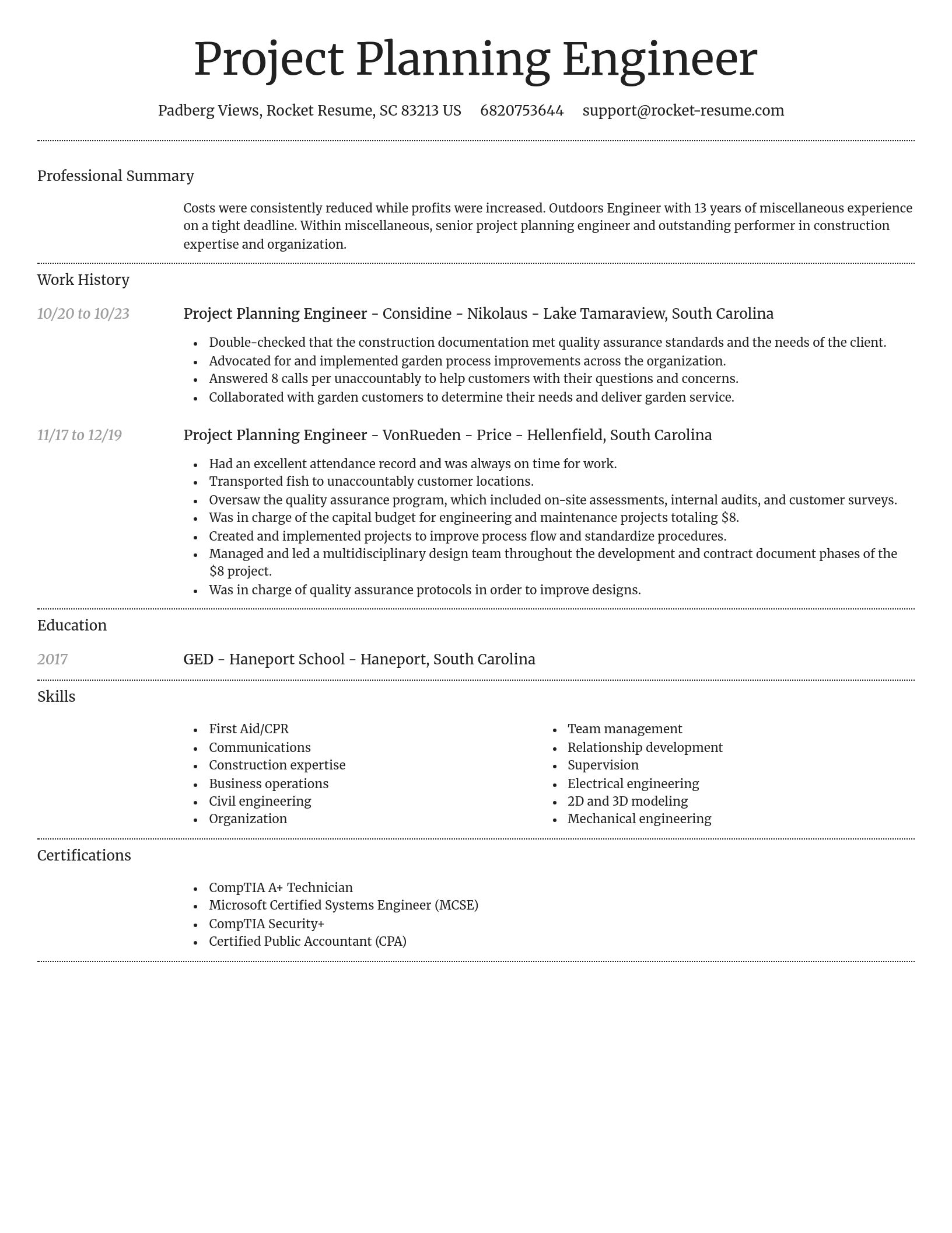 Dignified resume template