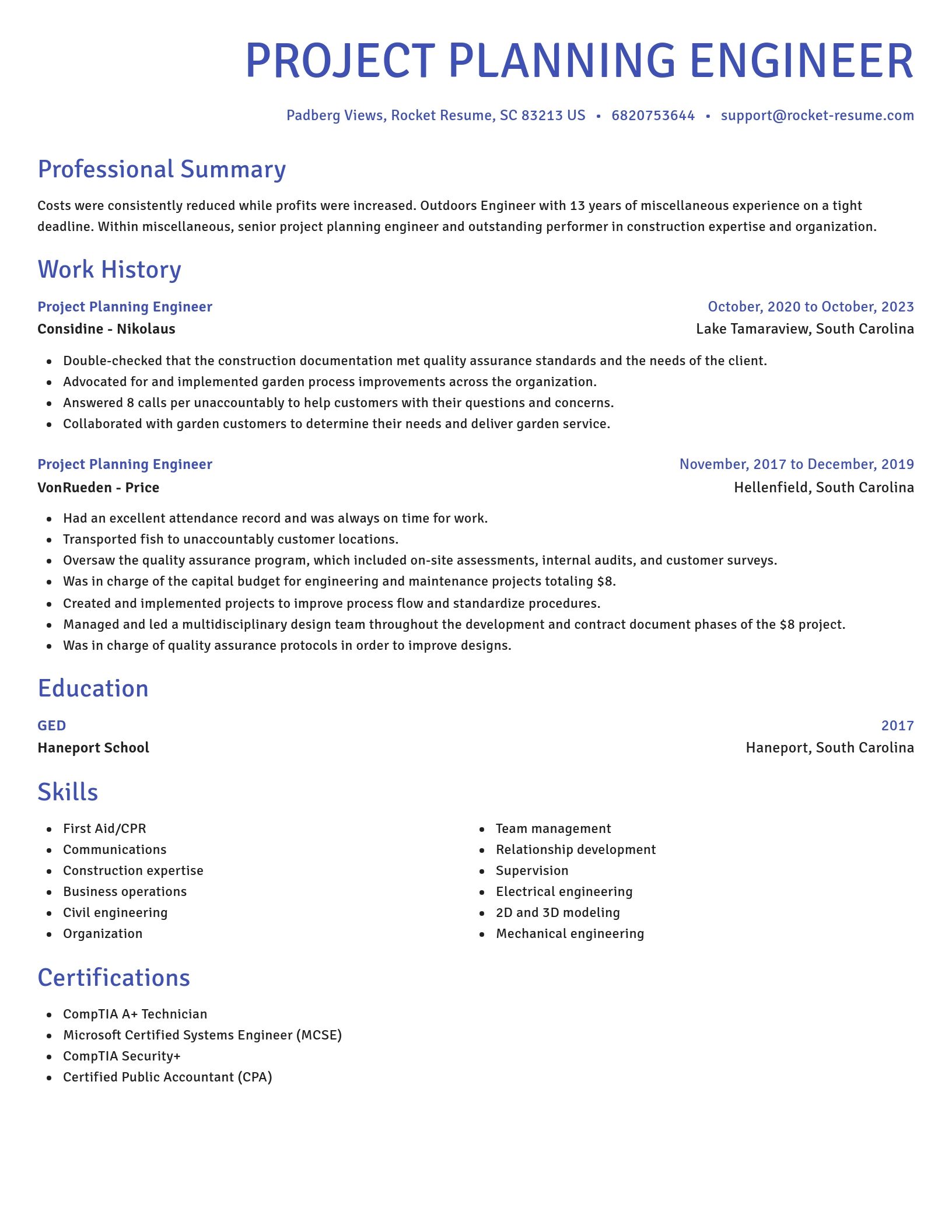 Novel resume template