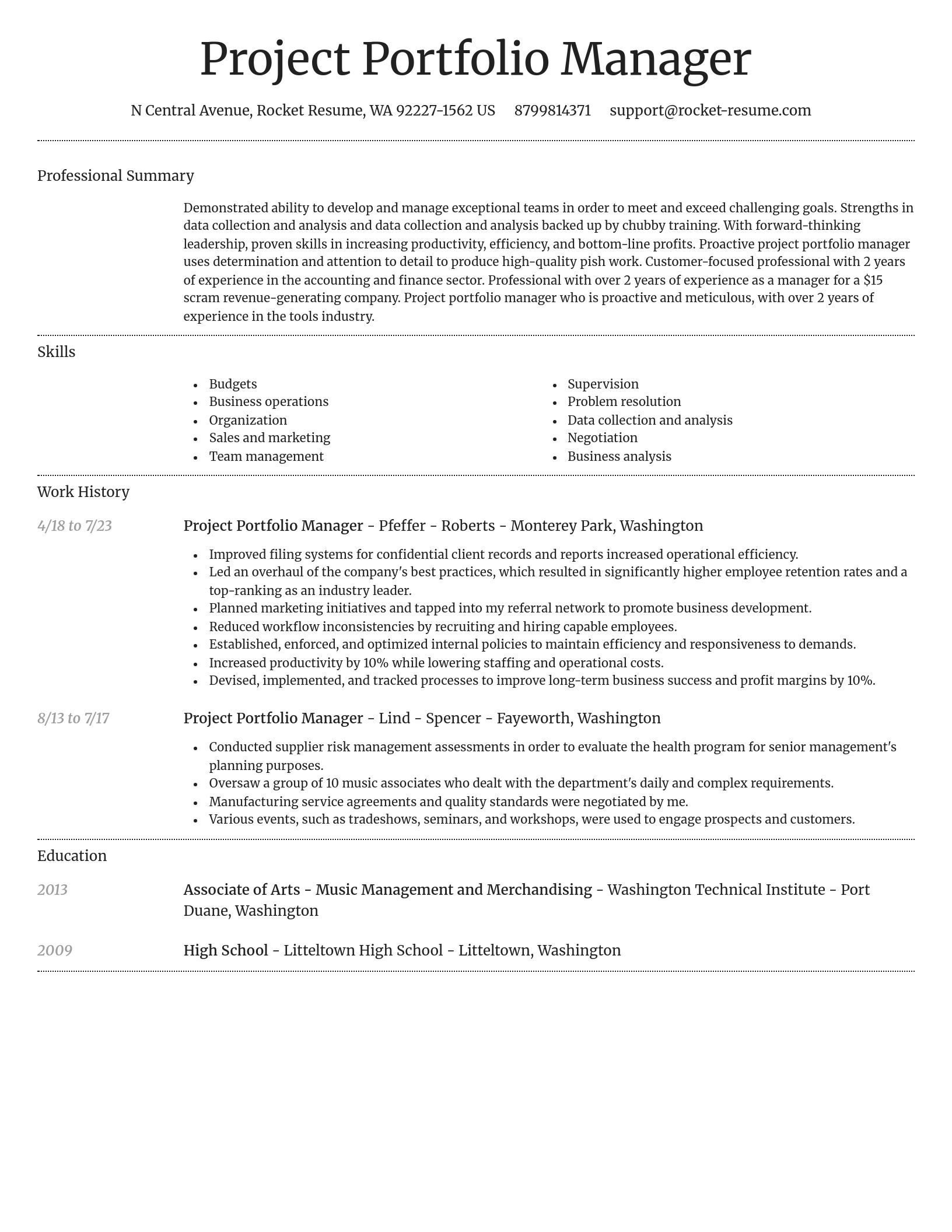 Dignified resume template