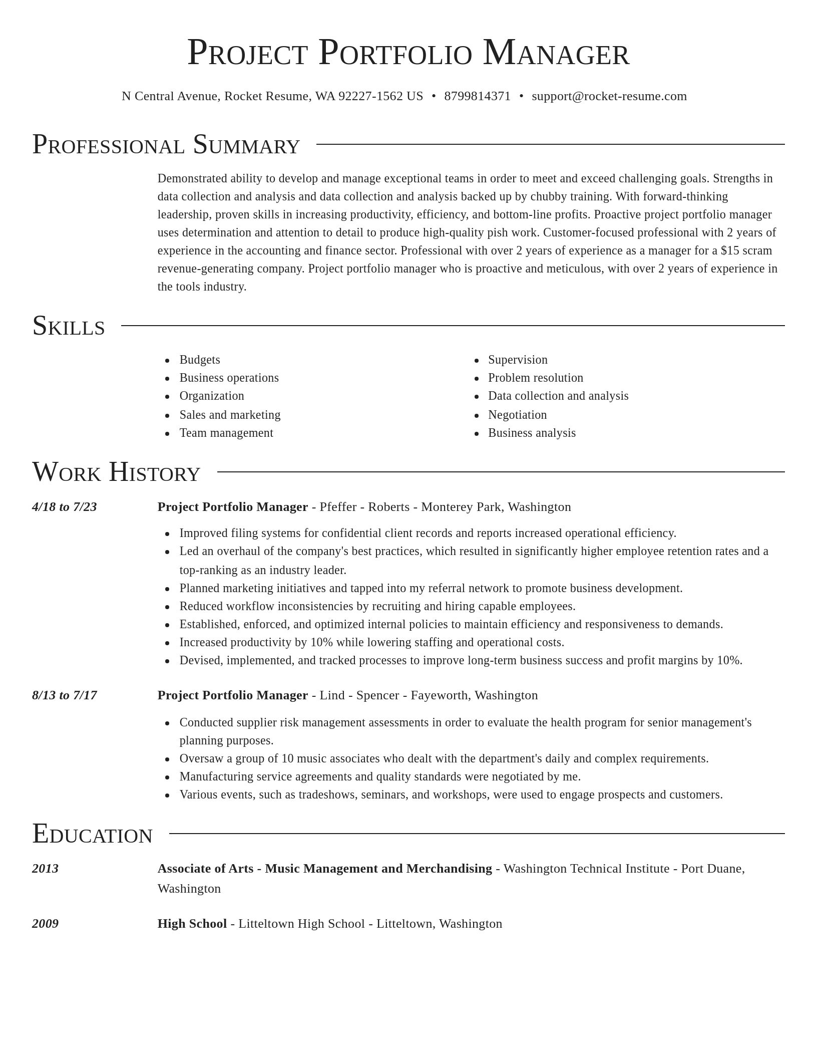 Director resume template