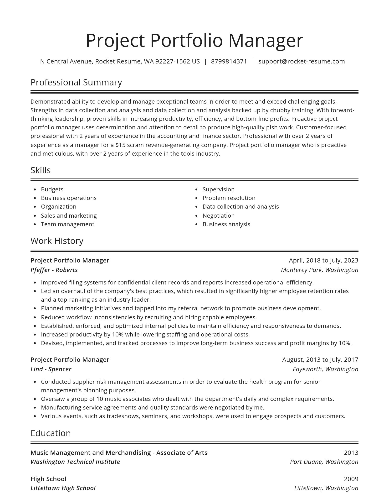 Spotlight resume template