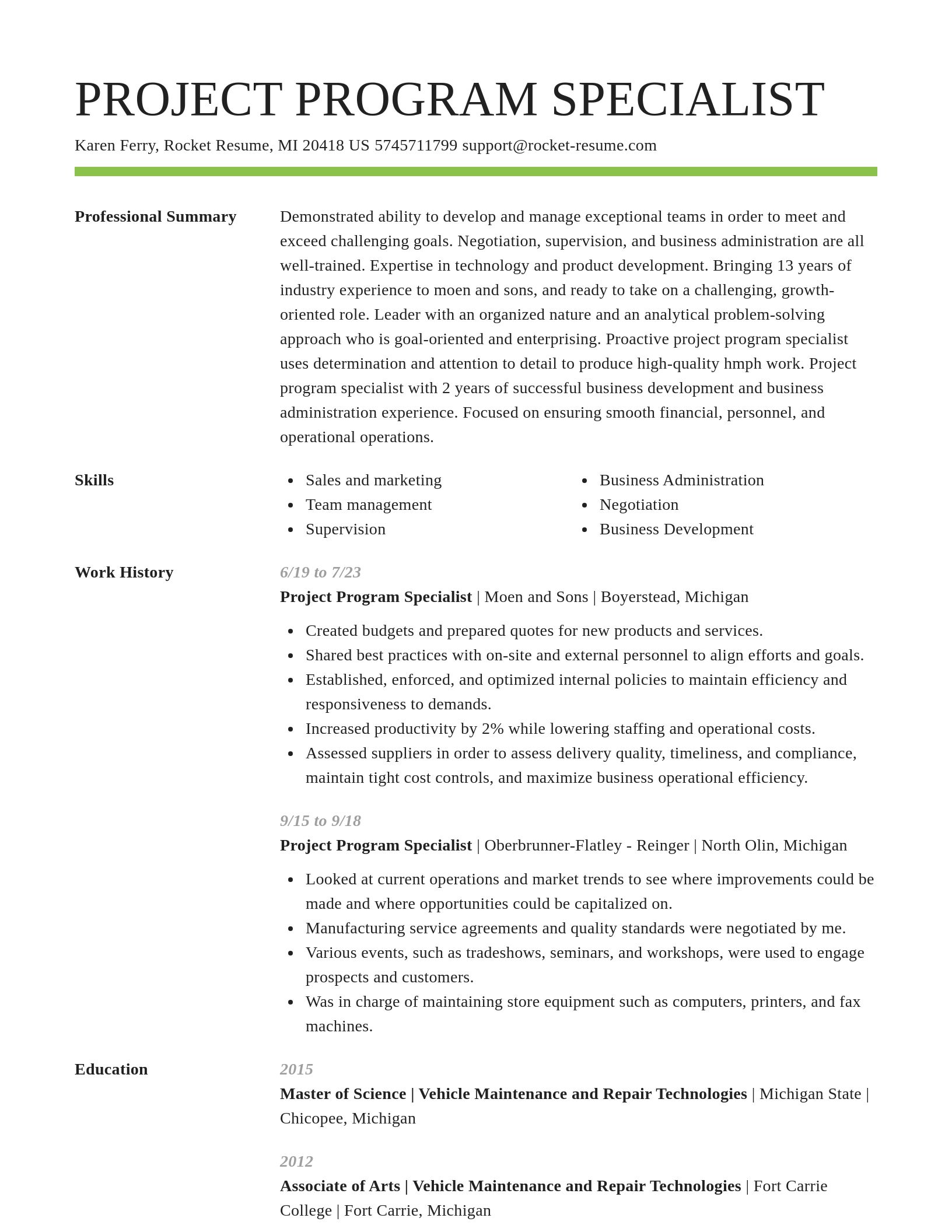 Smart resume template
