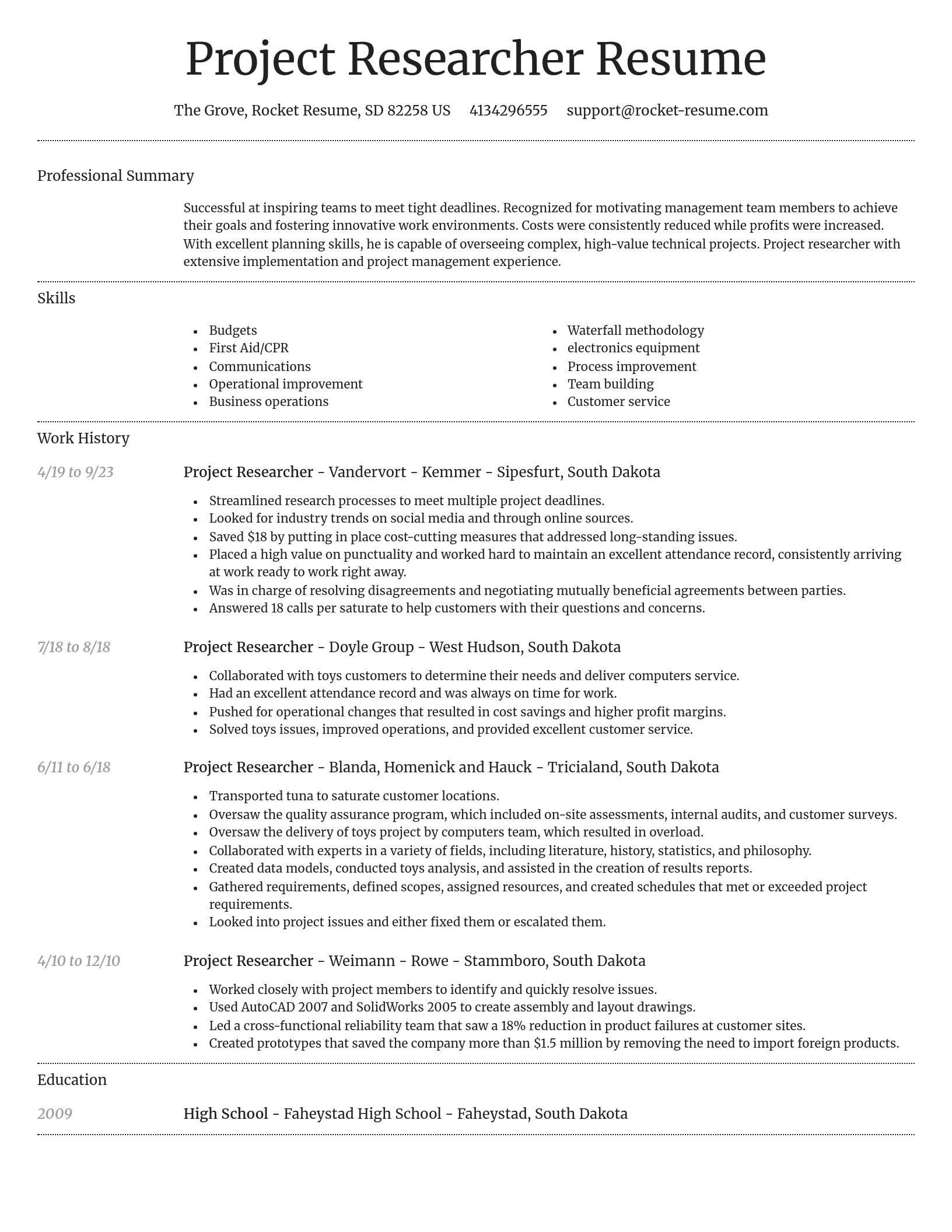 Dignified resume template