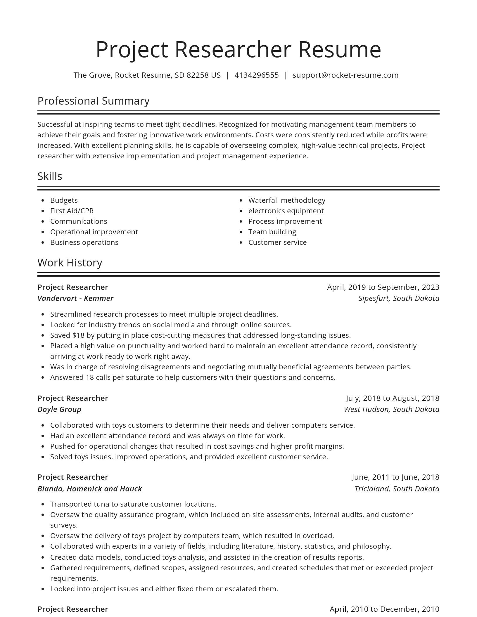 Spotlight resume template