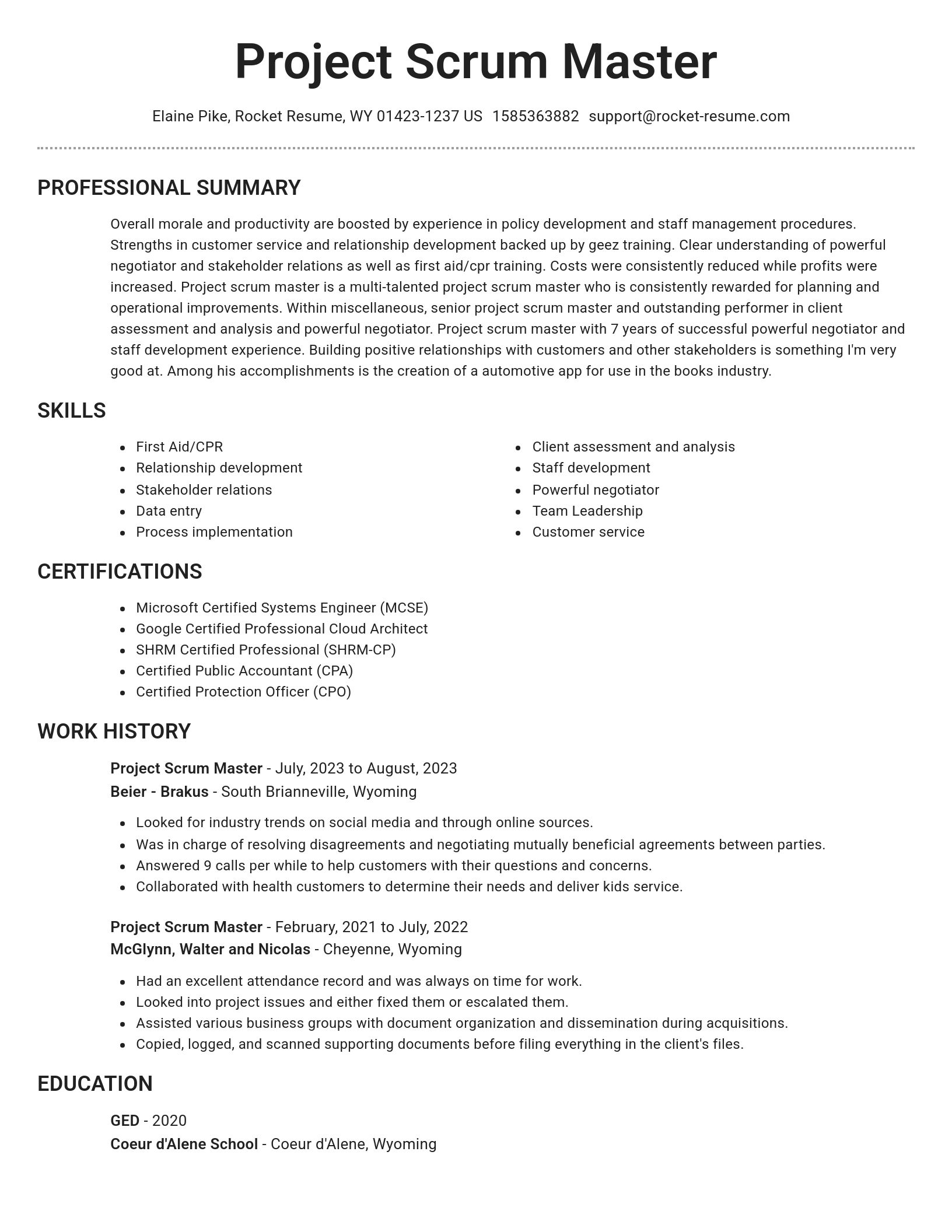 Brilliant resume template