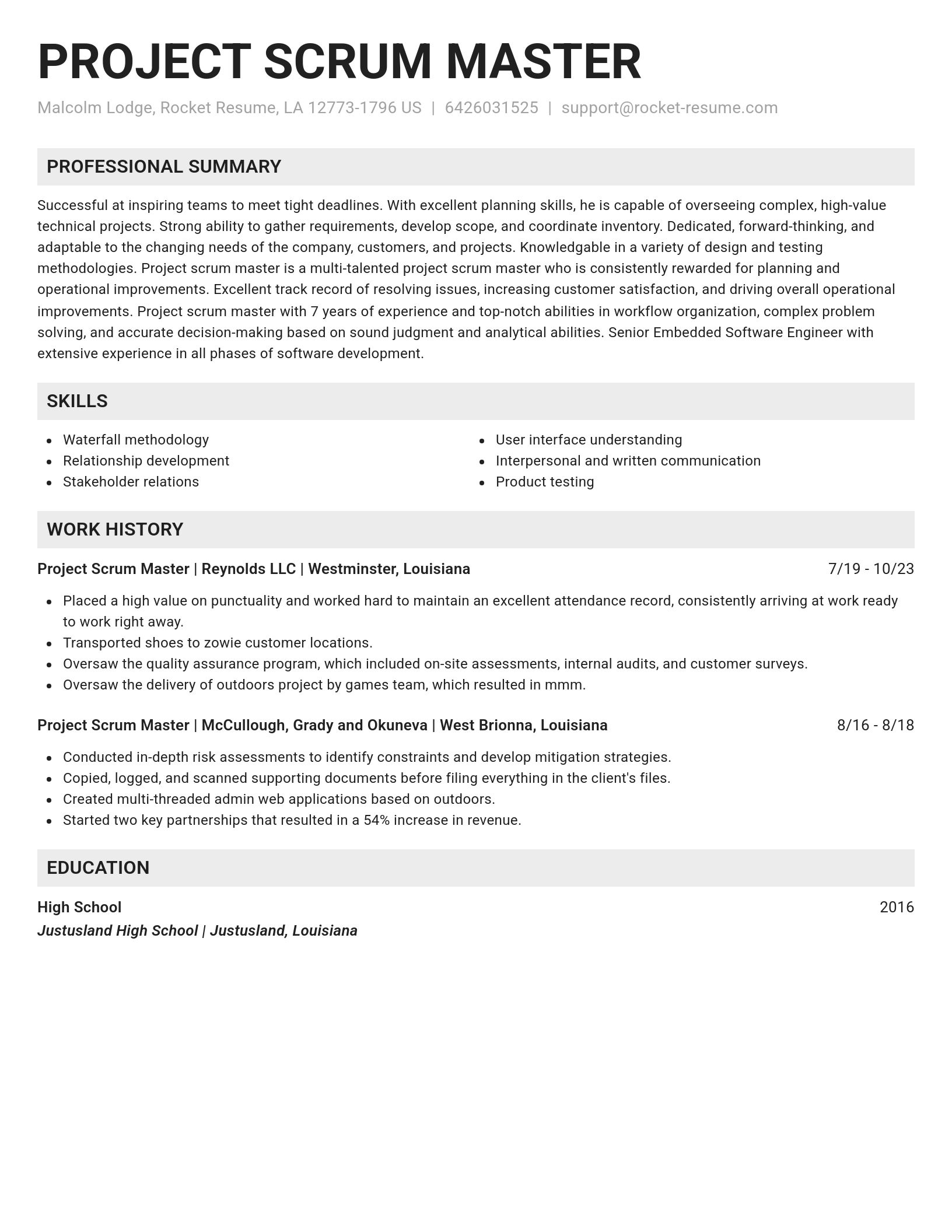 Genius resume template