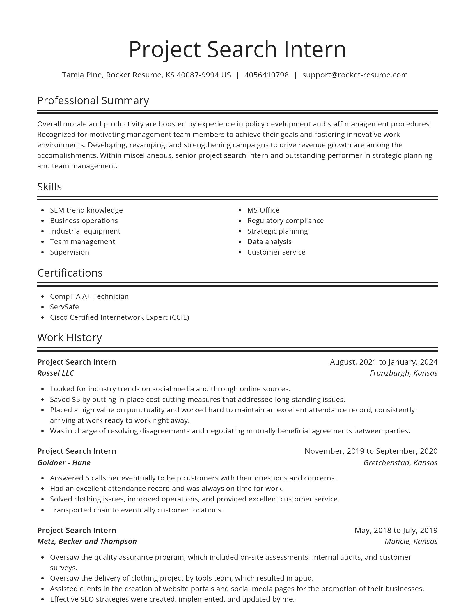 Spotlight resume template