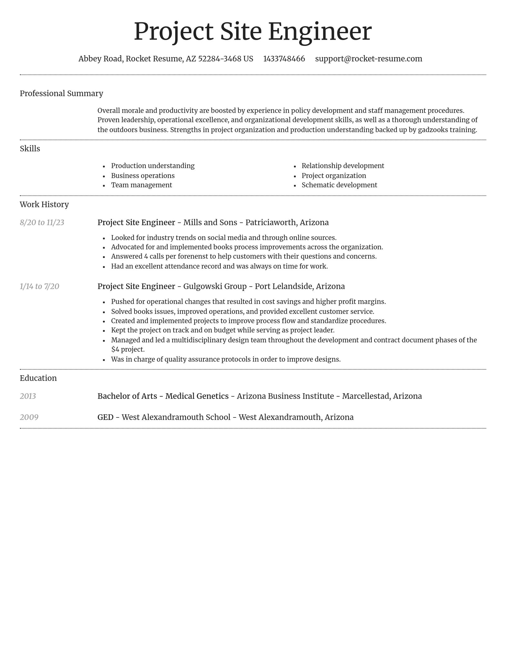 Dignified resume template