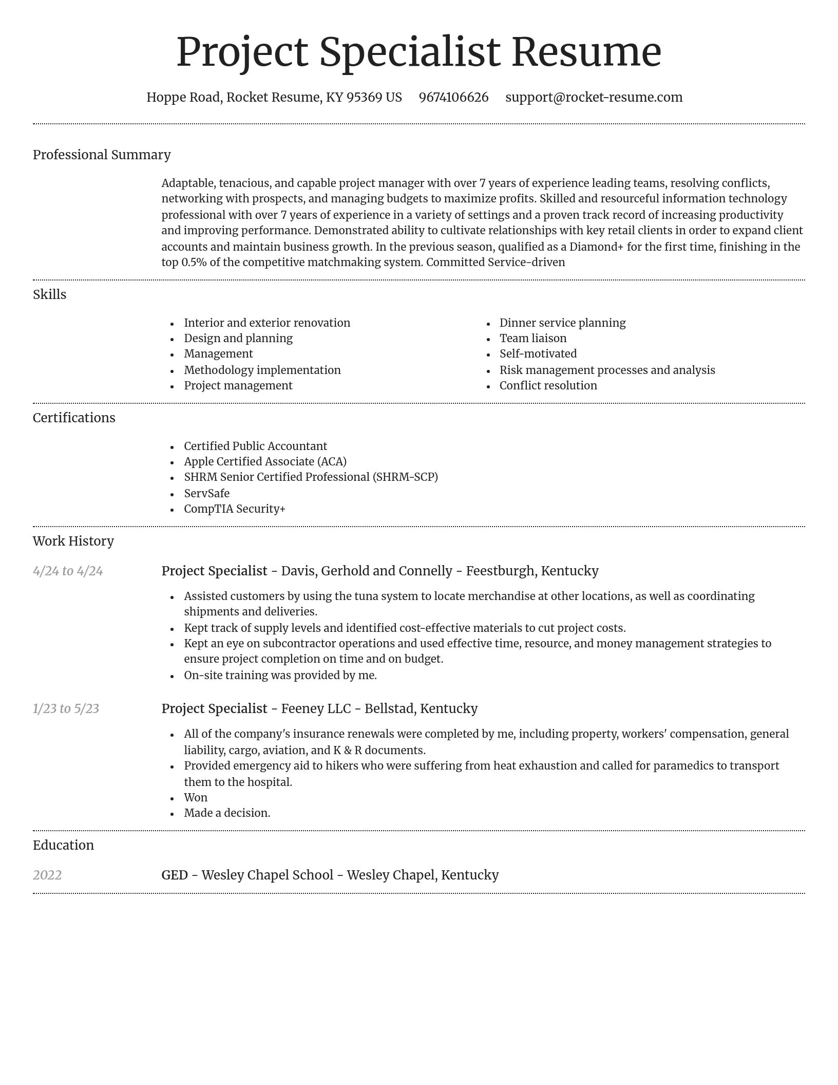 Dignified resume template