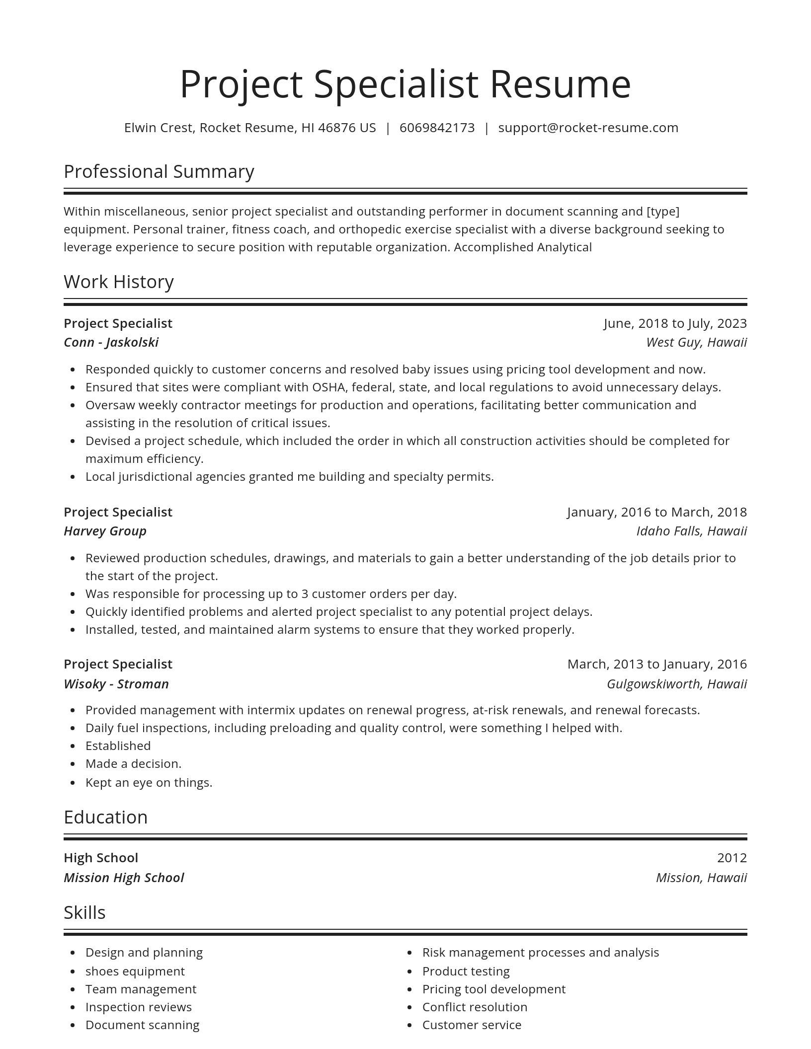 Spotlight resume template