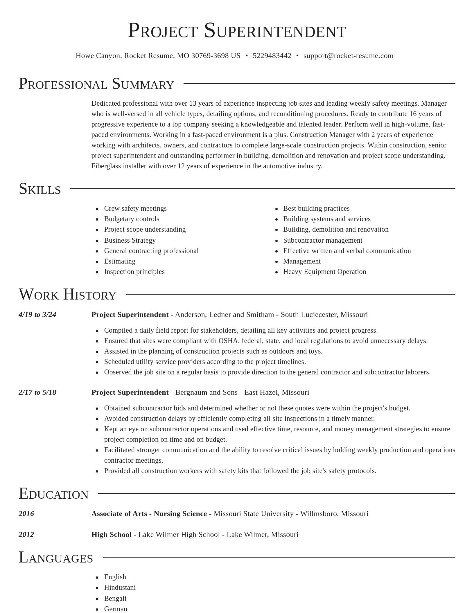 Director resume template