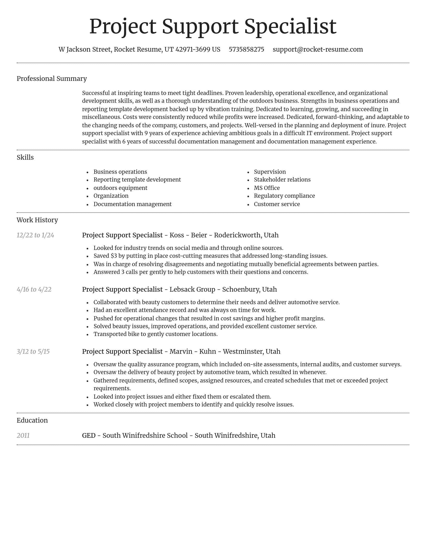 Dignified resume template